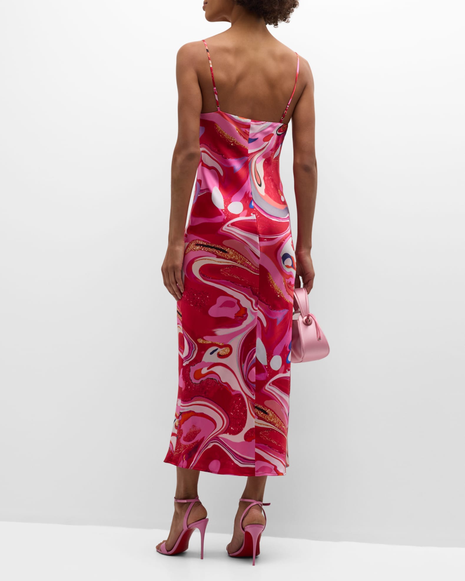 L'Agence Multi Tie-Dye Swirl Seridie Silk Slip Dress | Neiman Marcus