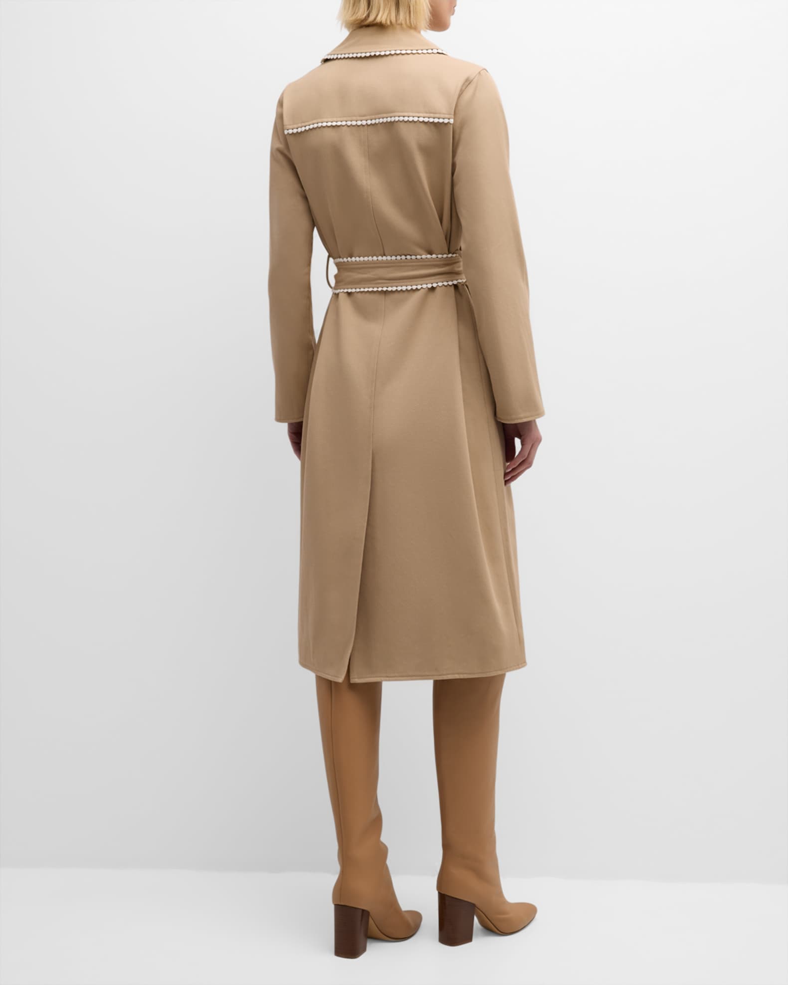 L'Agence Venus Trench Coat with Contrast Trim | Neiman Marcus