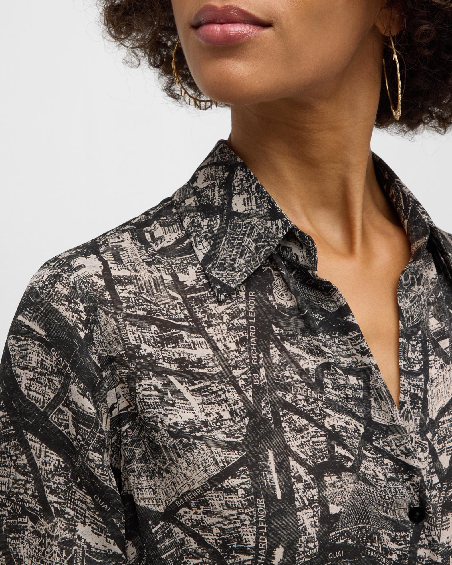 L'AGENCE Nina Silk Blouse