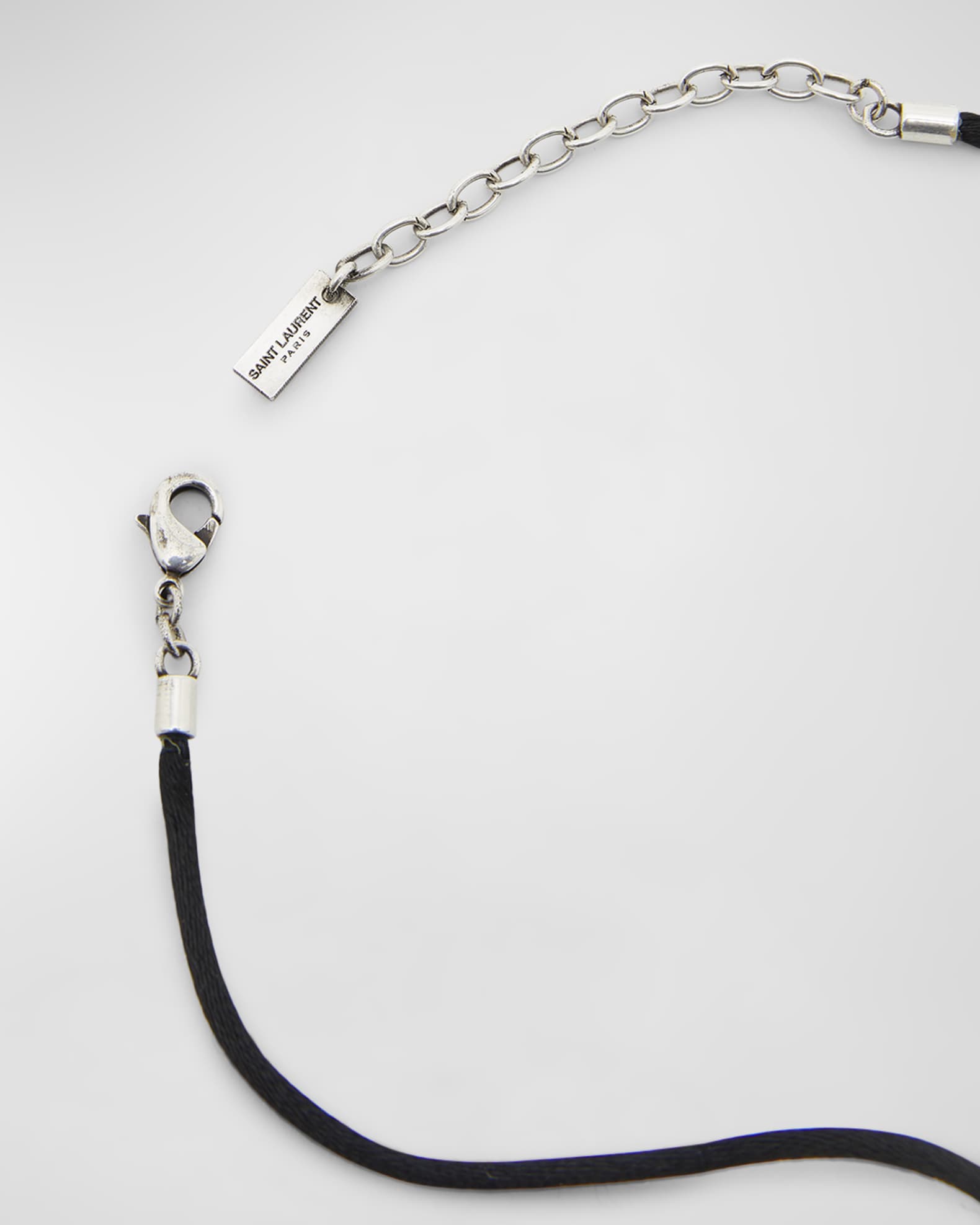 Saint Laurent Crumpled Black Flower Necklace | Neiman Marcus