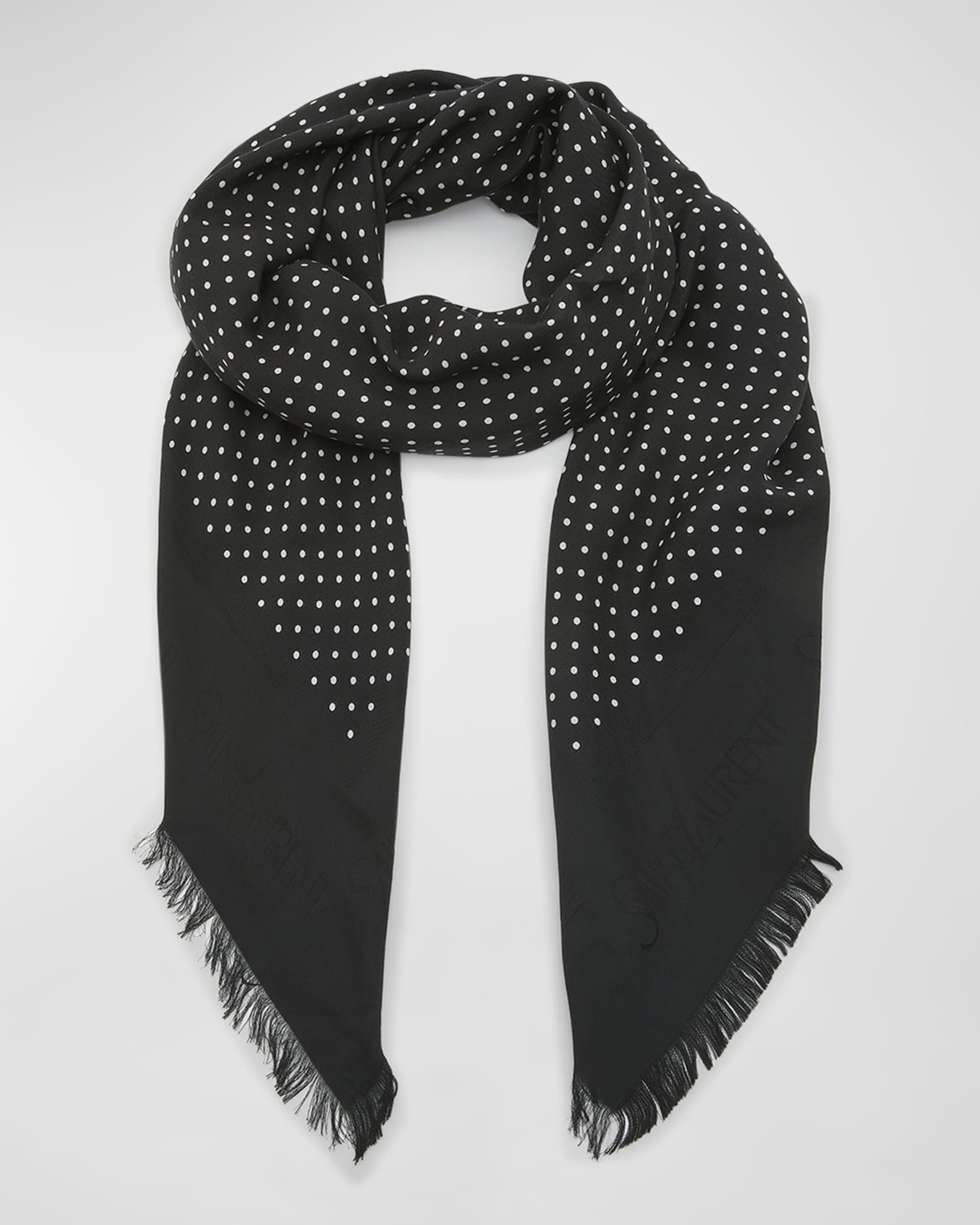 Saint Laurent Polka-Dot Modal-Blend Scarf | Neiman Marcus