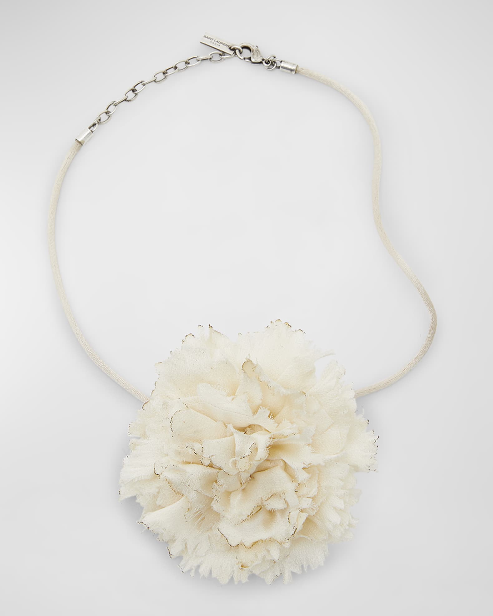Crumpled White Flower Necklace  0
