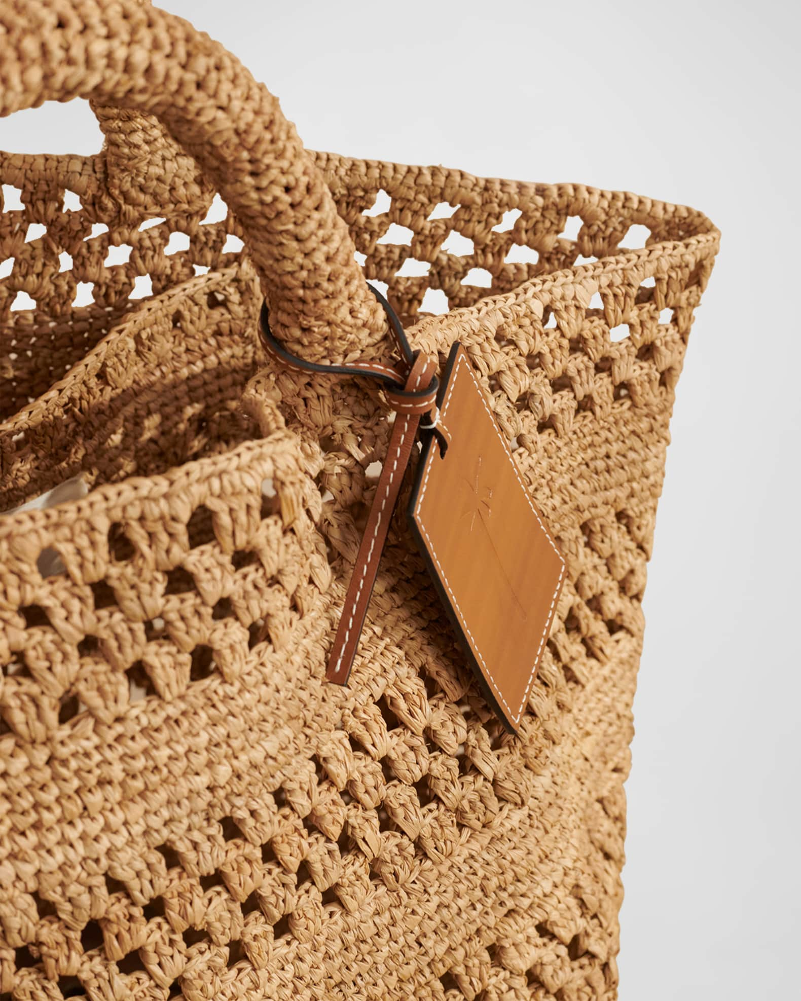 Manebi woven-raffia mini bag - Red