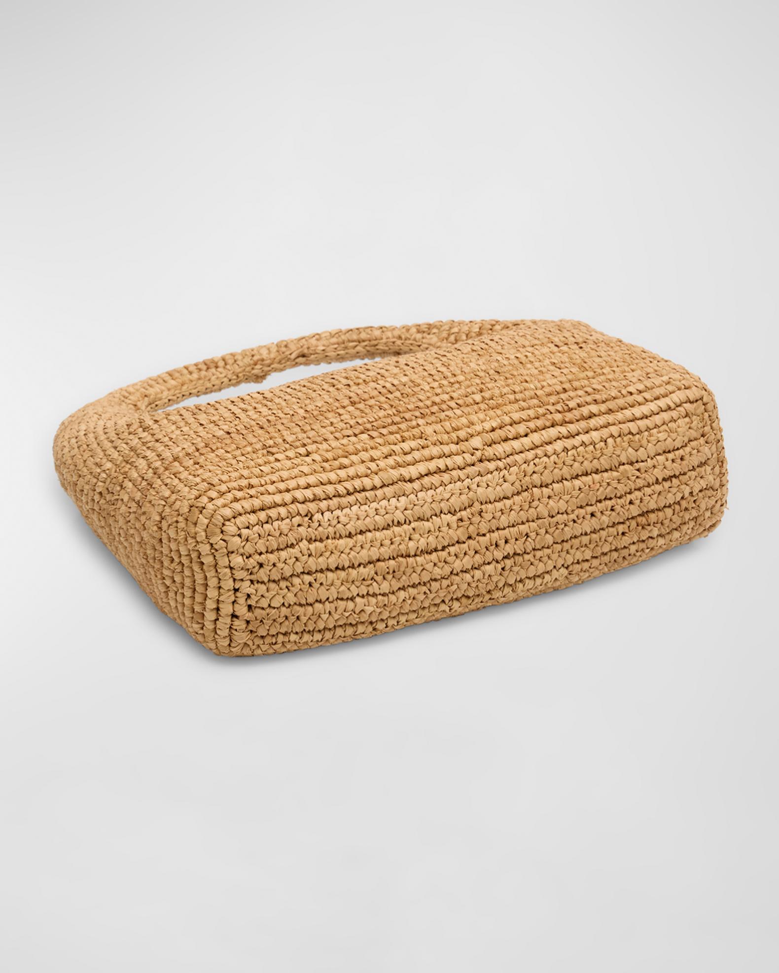 MANEBI - Raffia Halfmoon Bag Handmade Sunset Glow main image 1