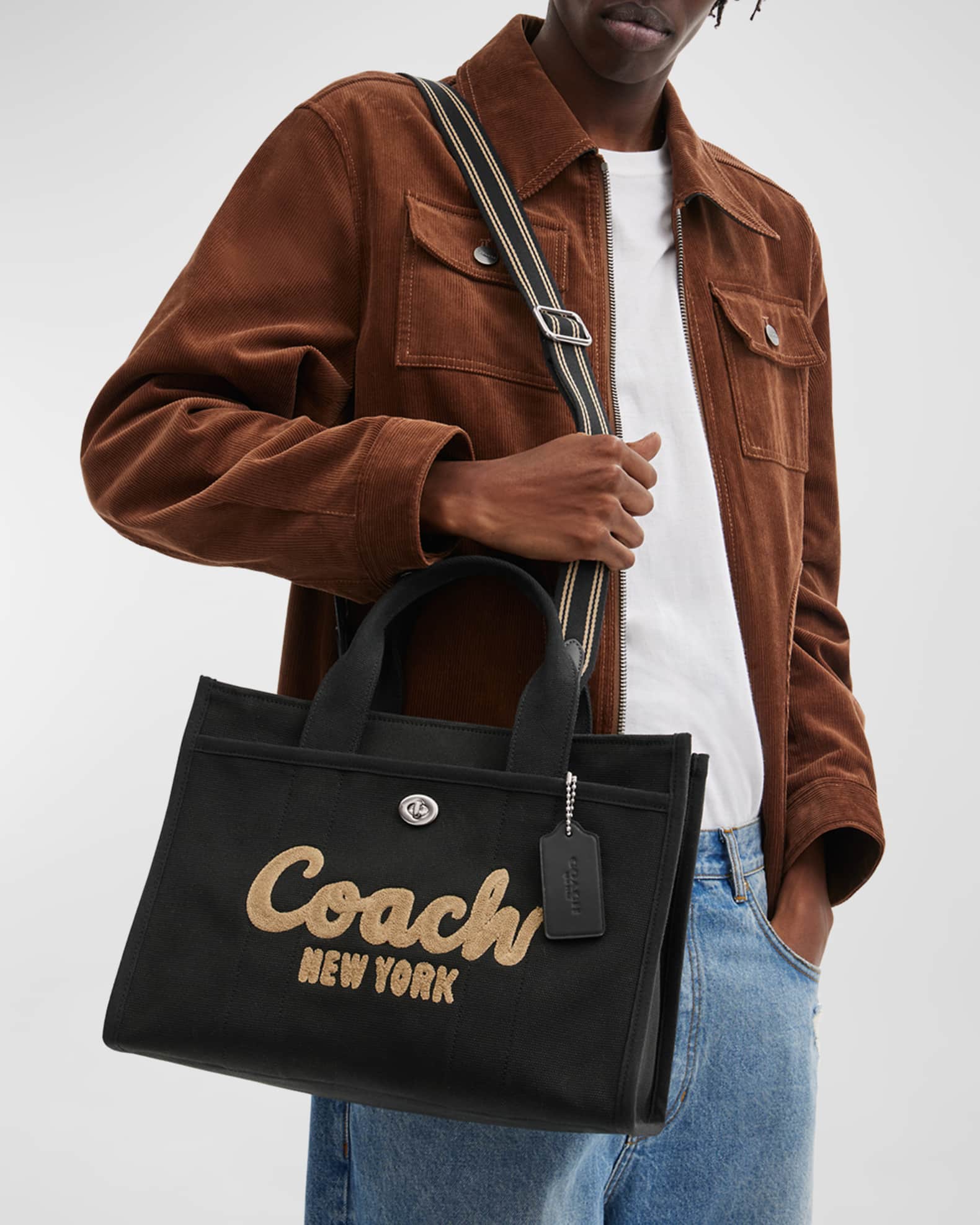 Coach Logo Canvas Cargo Tote Bag Neiman Marcus