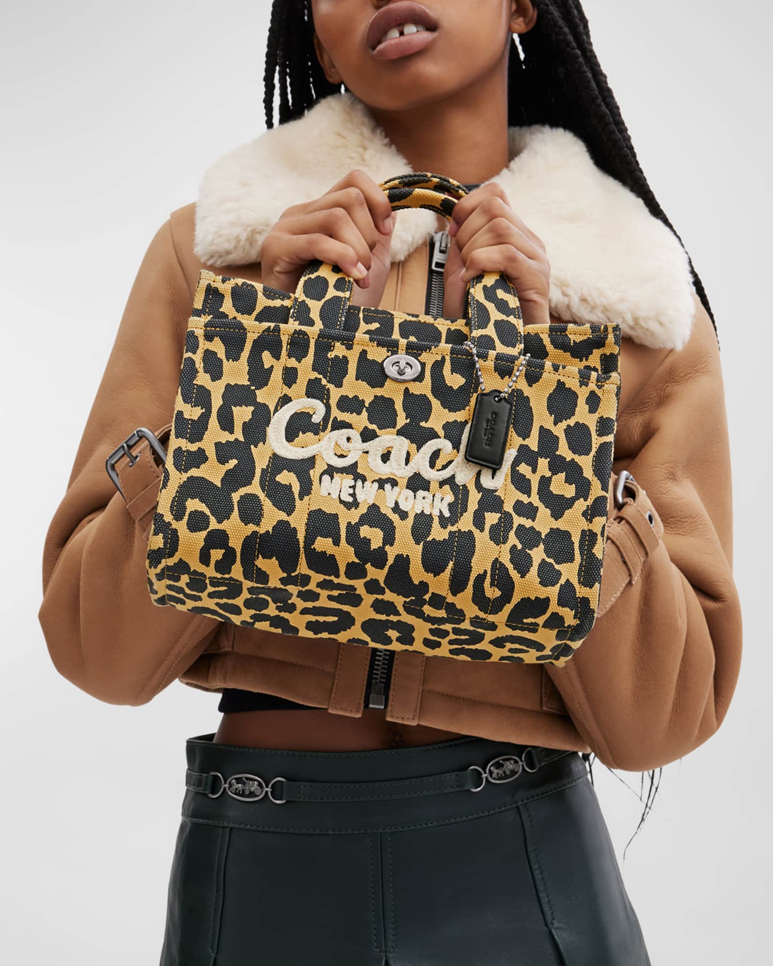 Coach Leopard Canvas Cargo Tote Bag Neiman Marcus