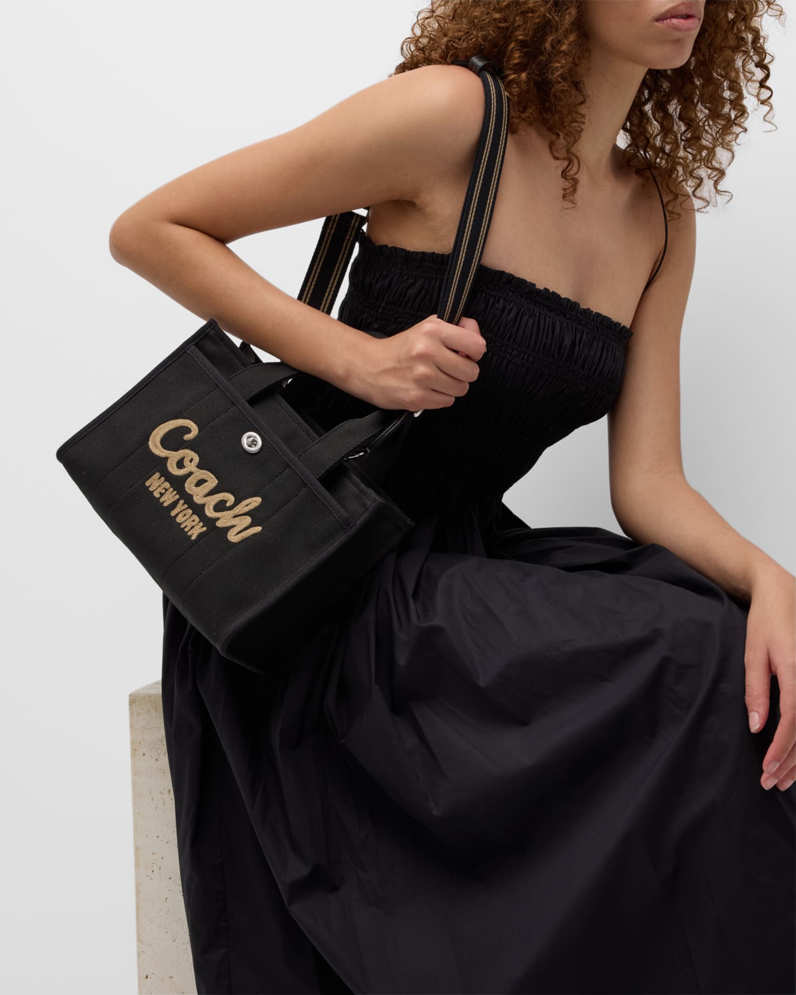 Coach Logo Canvas Cargo Tote Bag | Neiman Marcus