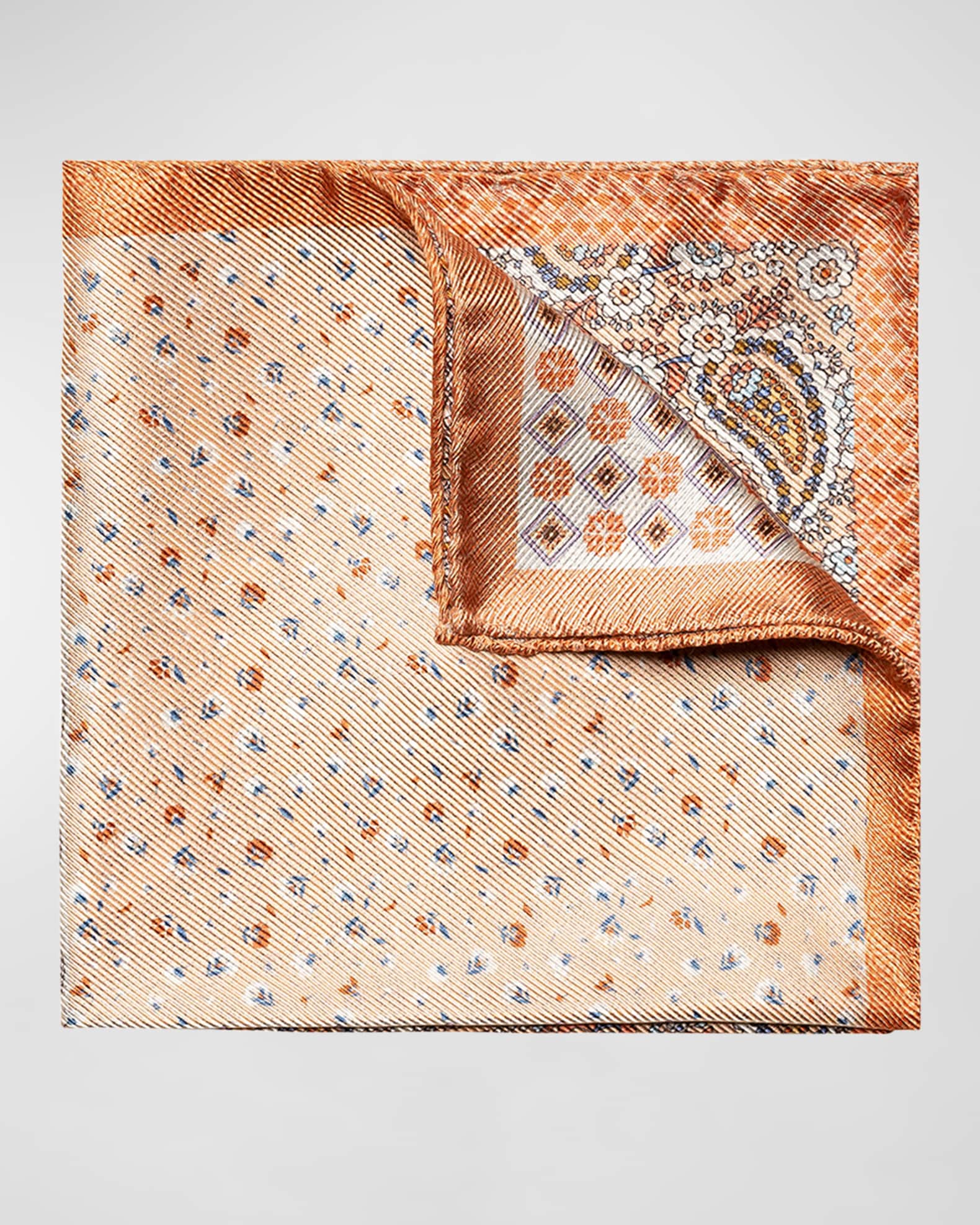 Eton Men's Paisley-Print Silk Pocket Square