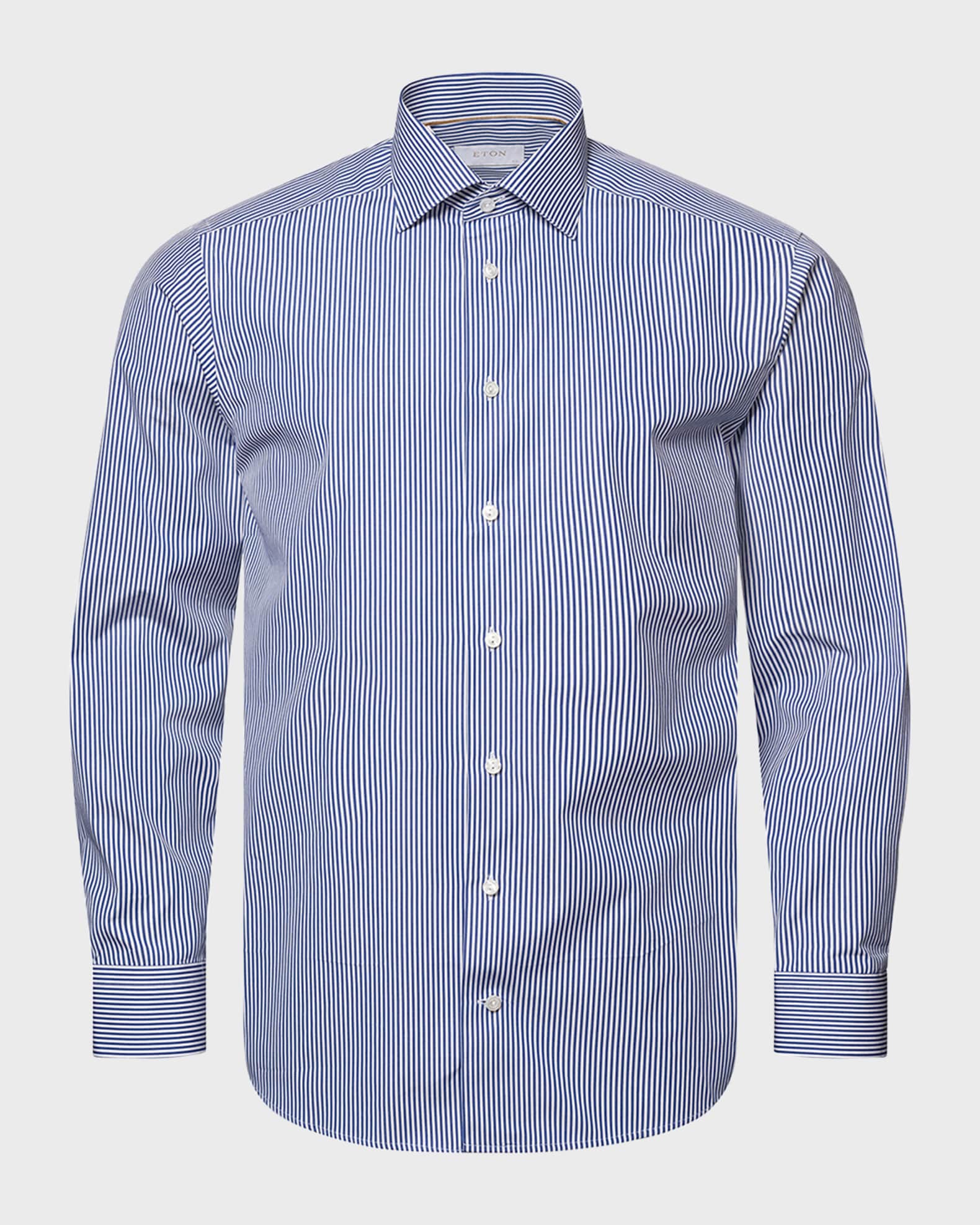 eton men's cotton-twill contemporary-fit dress shirt reviews Eton Contemporary Fit White Twill Dress Shirt With Grey Details Men's 16 main image 1
