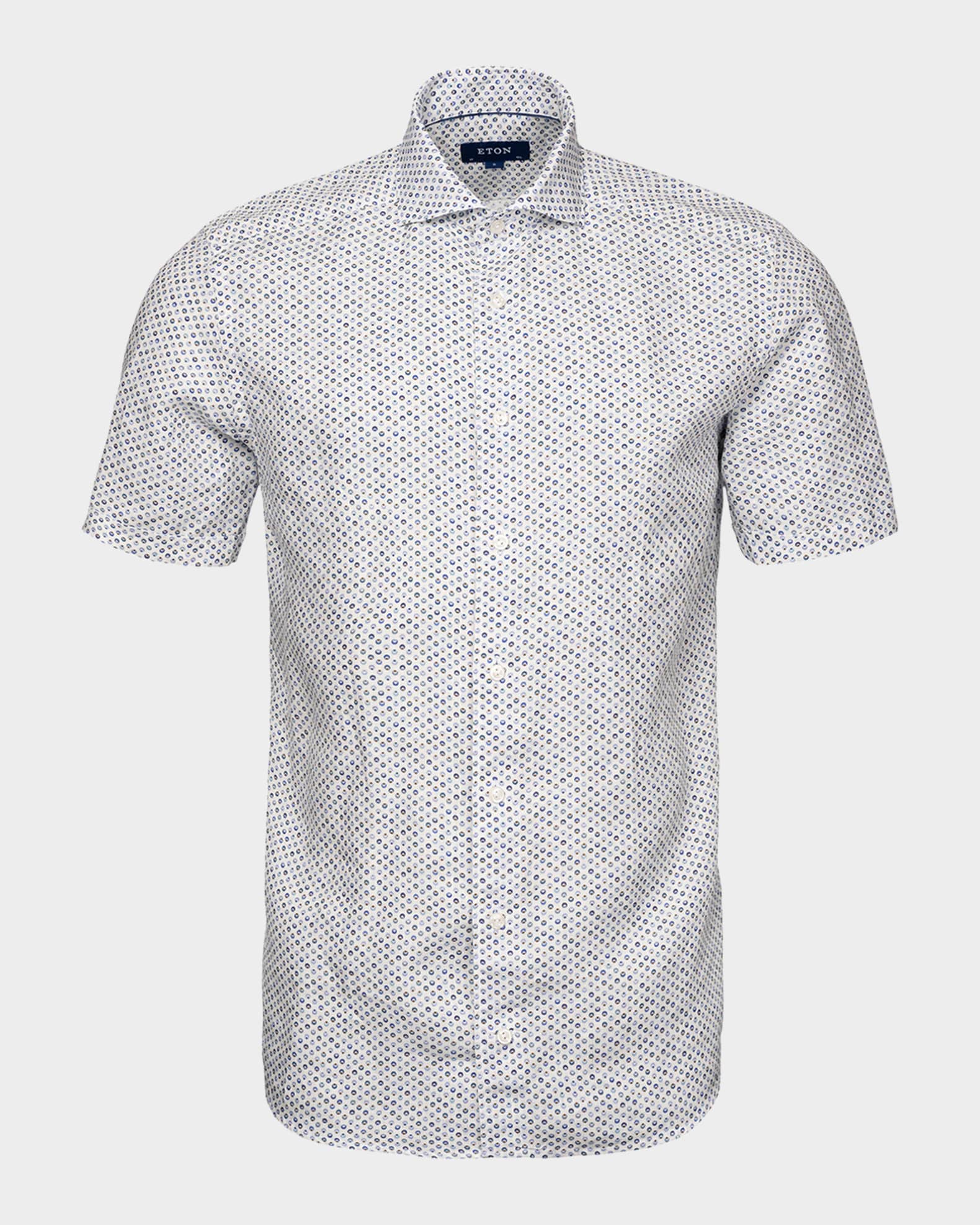 Men s Contemporary Fit Dotted Linen Short Sleeve Shirt