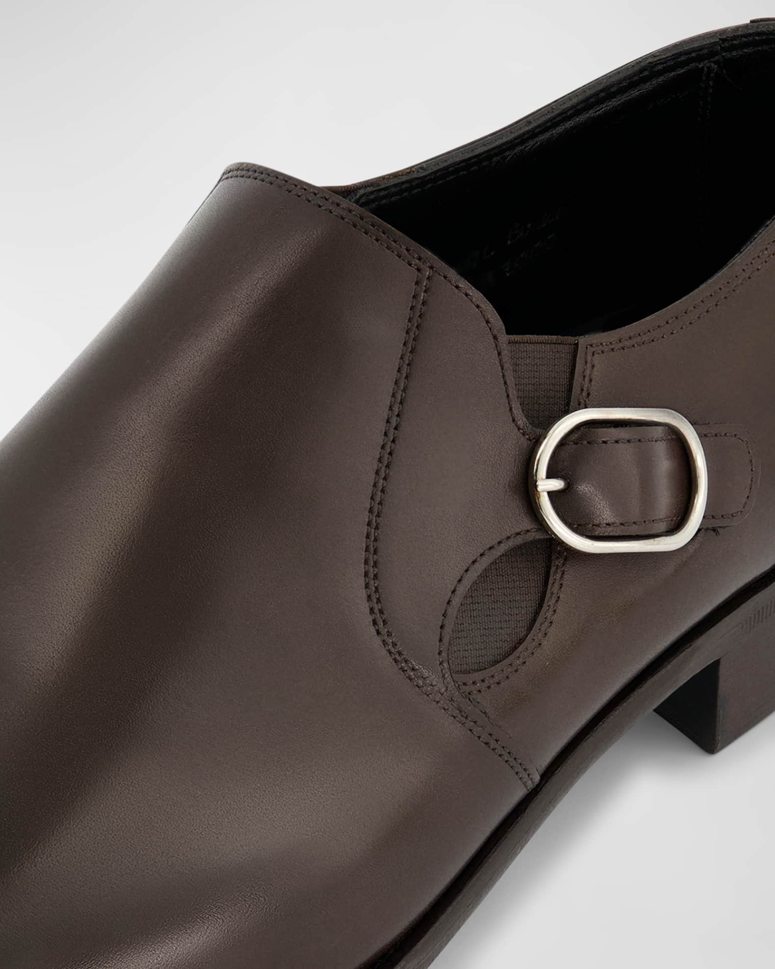 William leather monk strap shoes in black - John Lobb