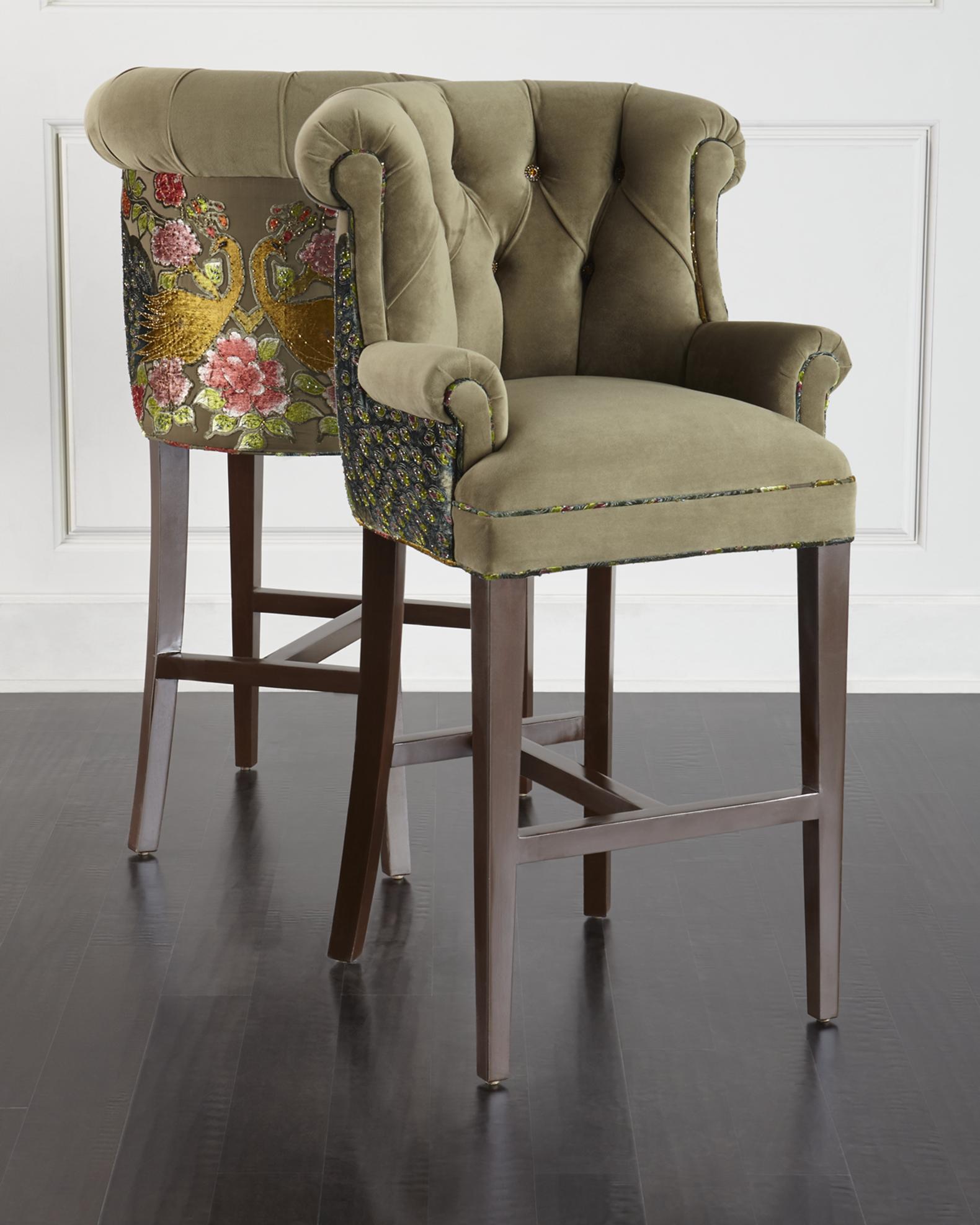 Peacock Tufted Stool Collection | Neiman Marcus