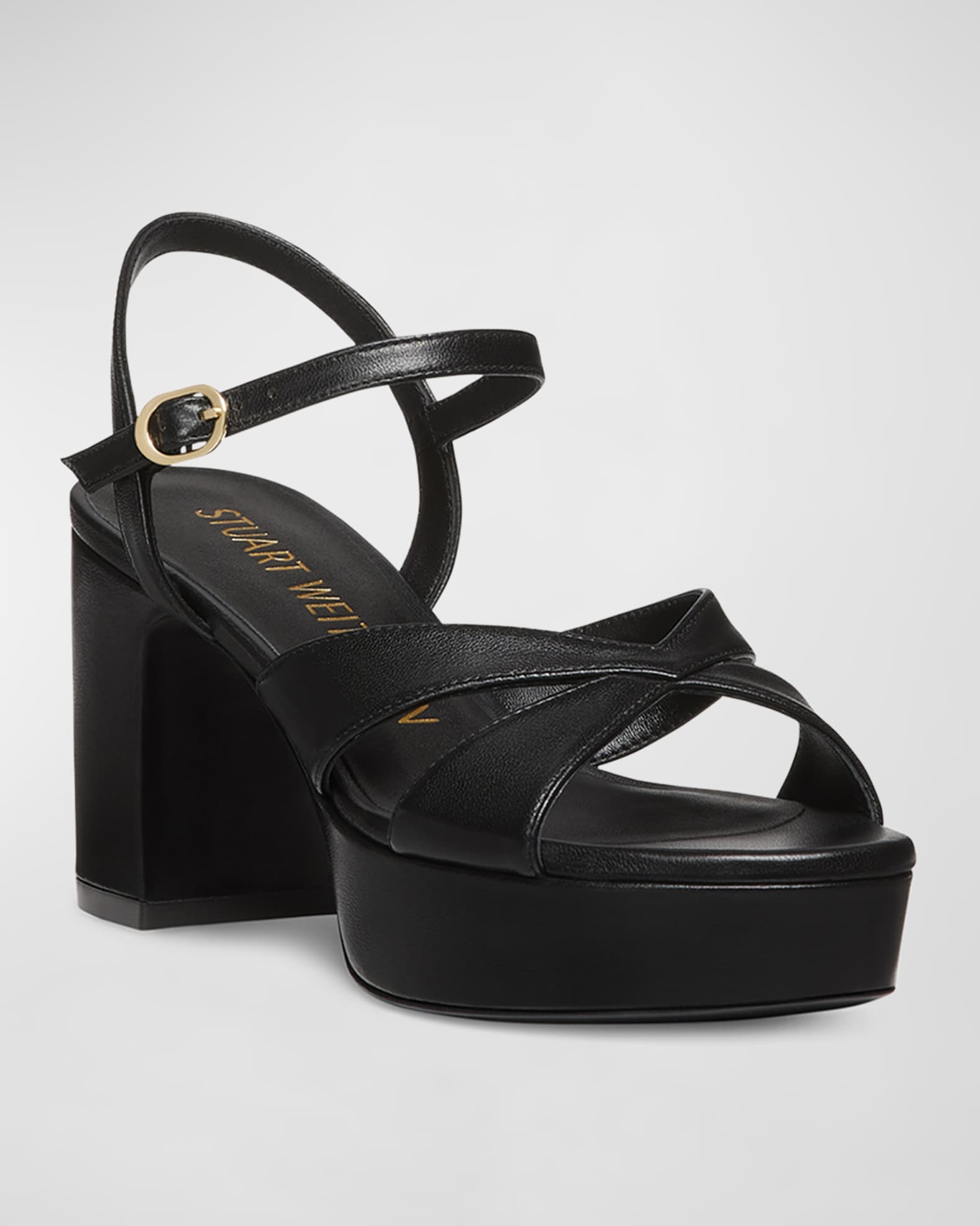 Stuart Weitzman Ibiza 75mm leather sandals - Black