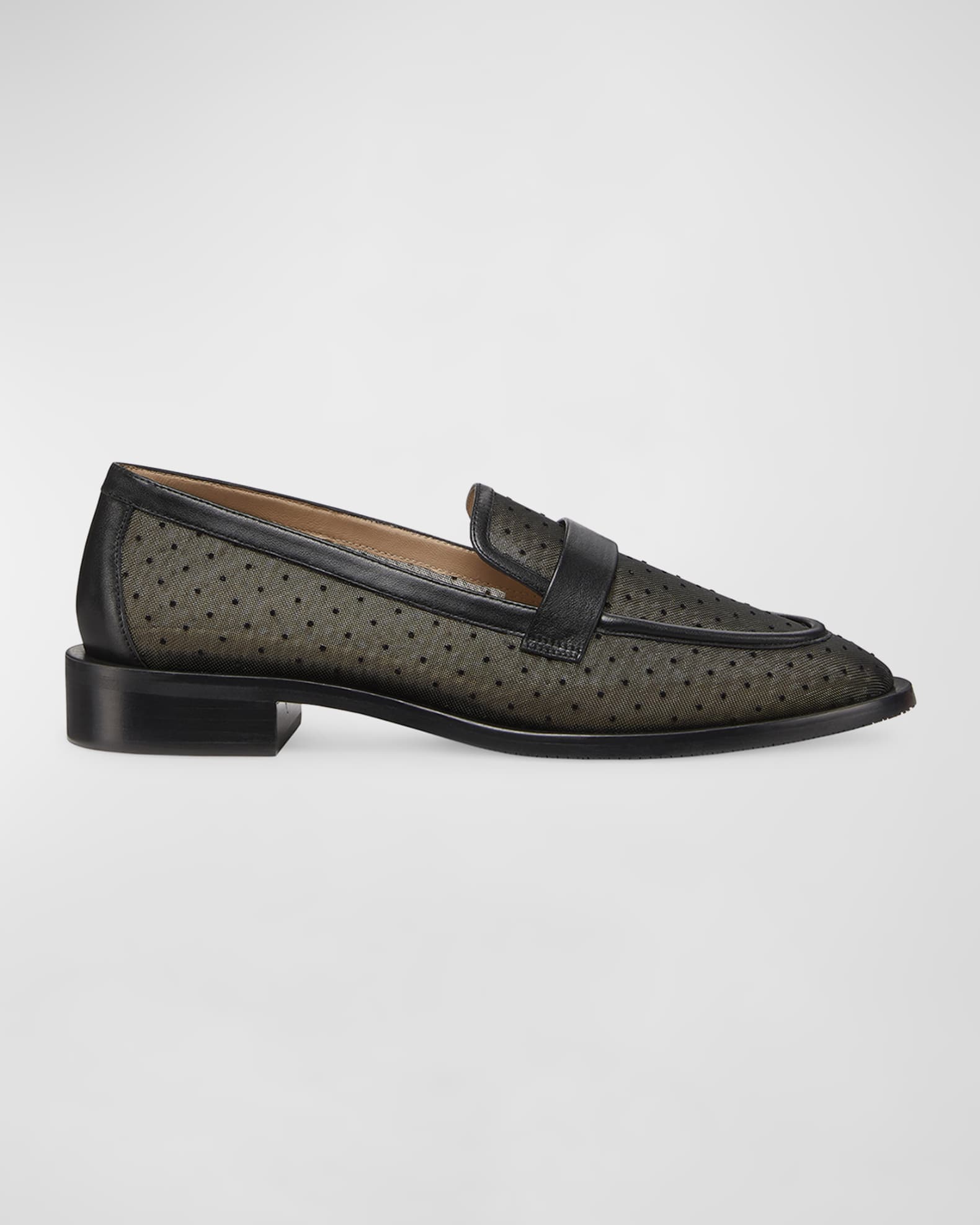 Stuart Weitzman Palmer Polka Dot Mesh Loafers | Neiman Marcus