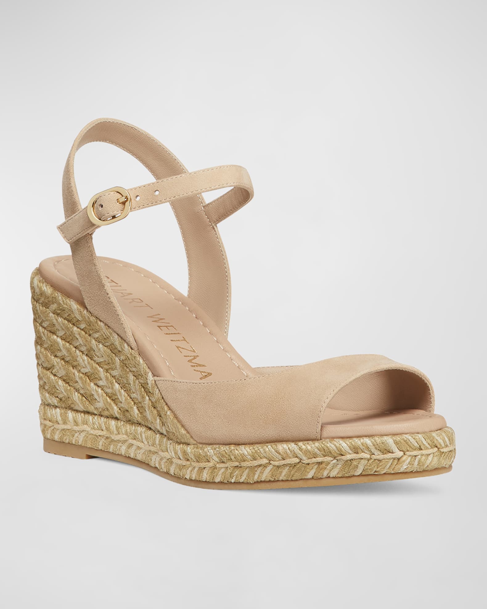 Stuart Weitzman Tia Suede Wedge Espadrille Sandals | Neiman Marcus