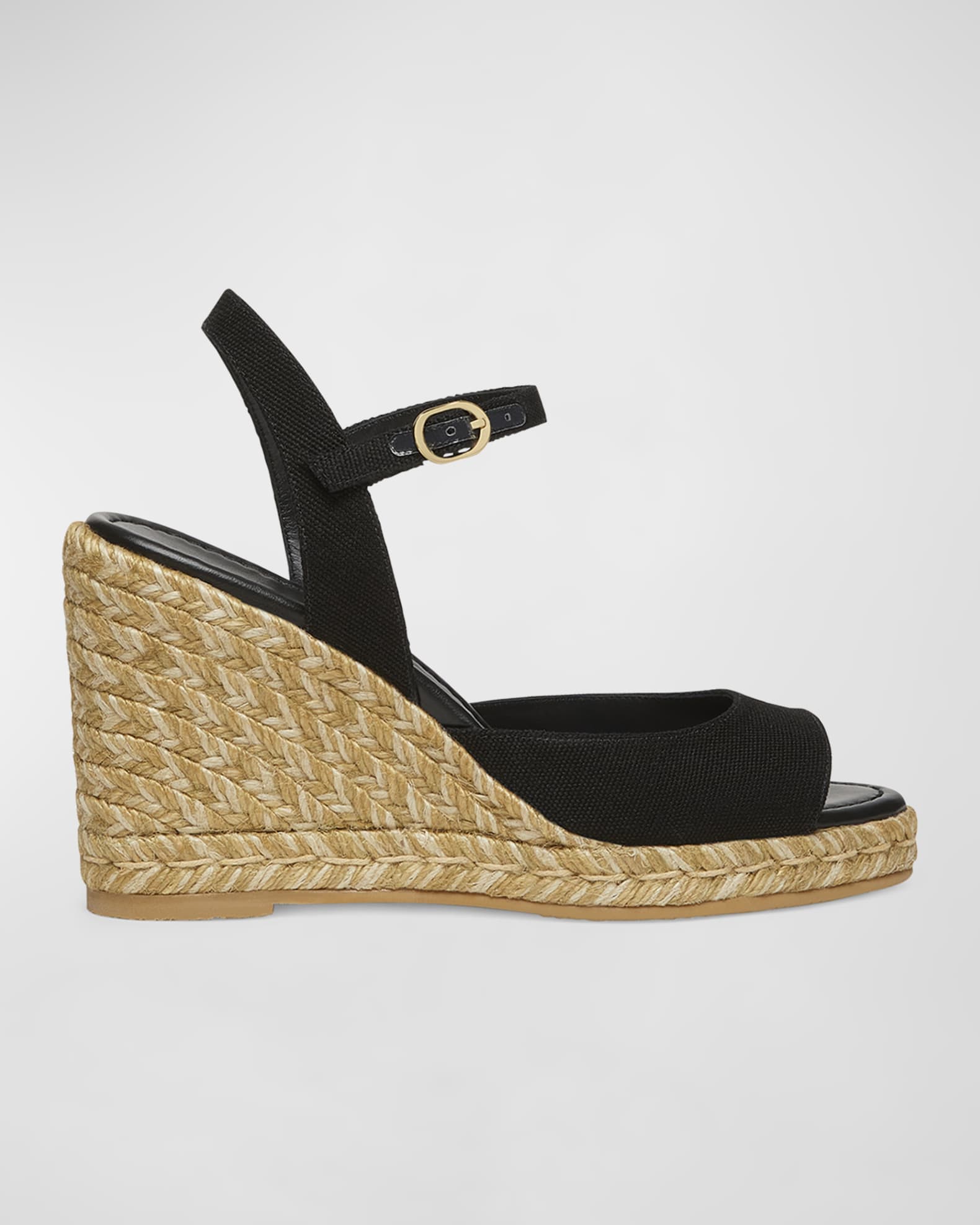 Stuart Weitzman Tia Cotton Wedge Espadrille Sandals