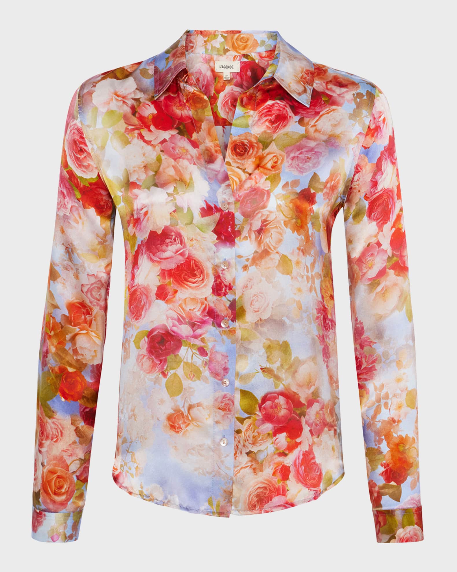 Tyler Floral Silk Button-Front Blouse