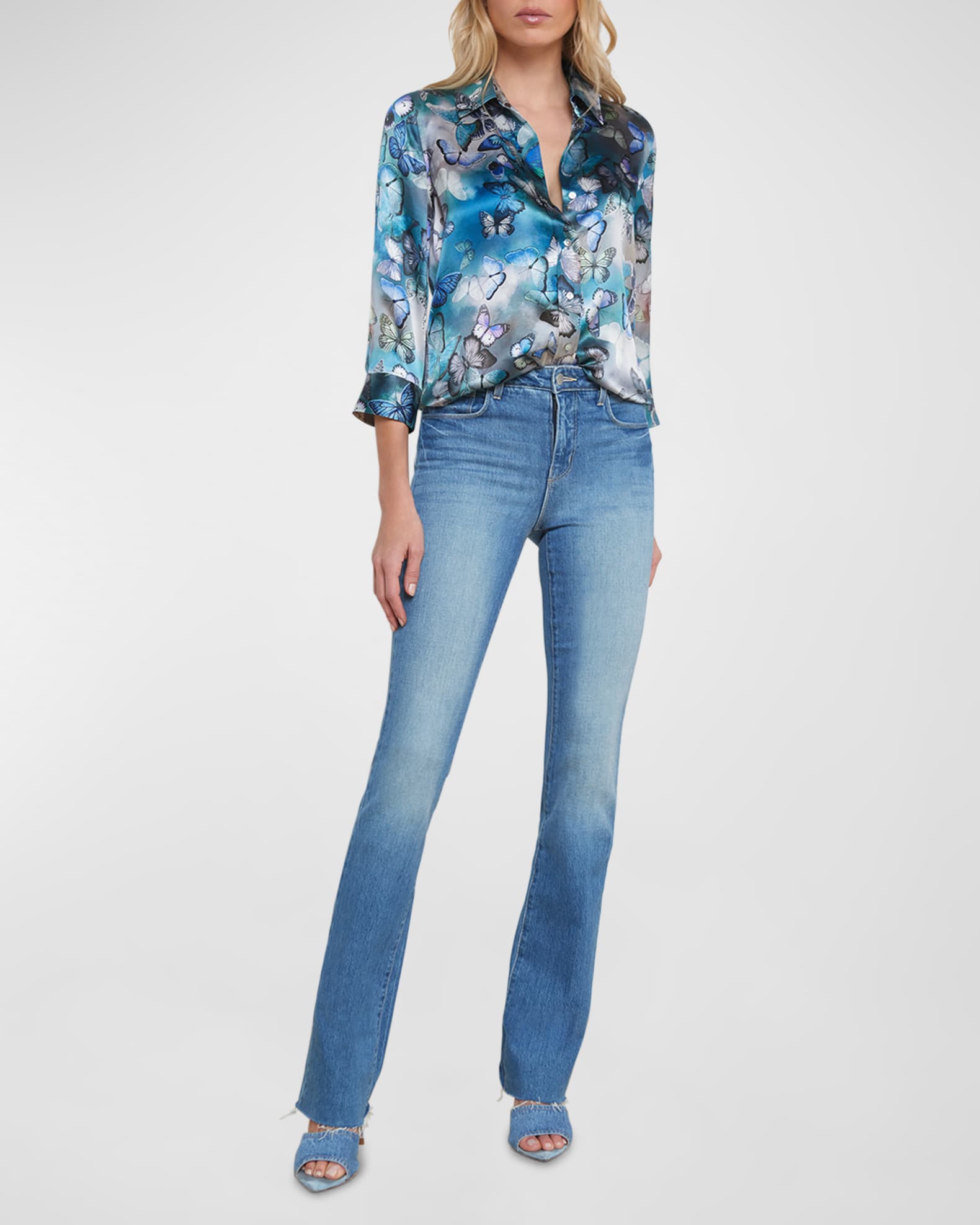 Dani Silk Blouse Multi Floral Tapestry - L'AGENCE