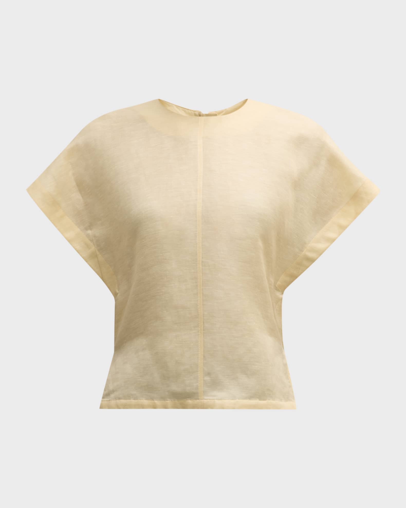 Co Dolman Short-Sleeve Linen-Silk Top