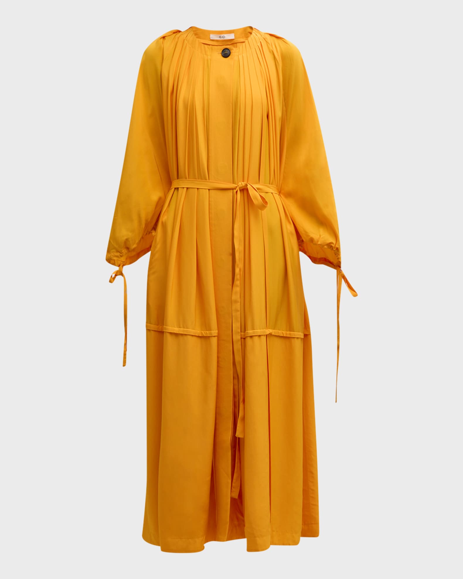 Co Long-Sleeve Belted Bubble Maxi Dress