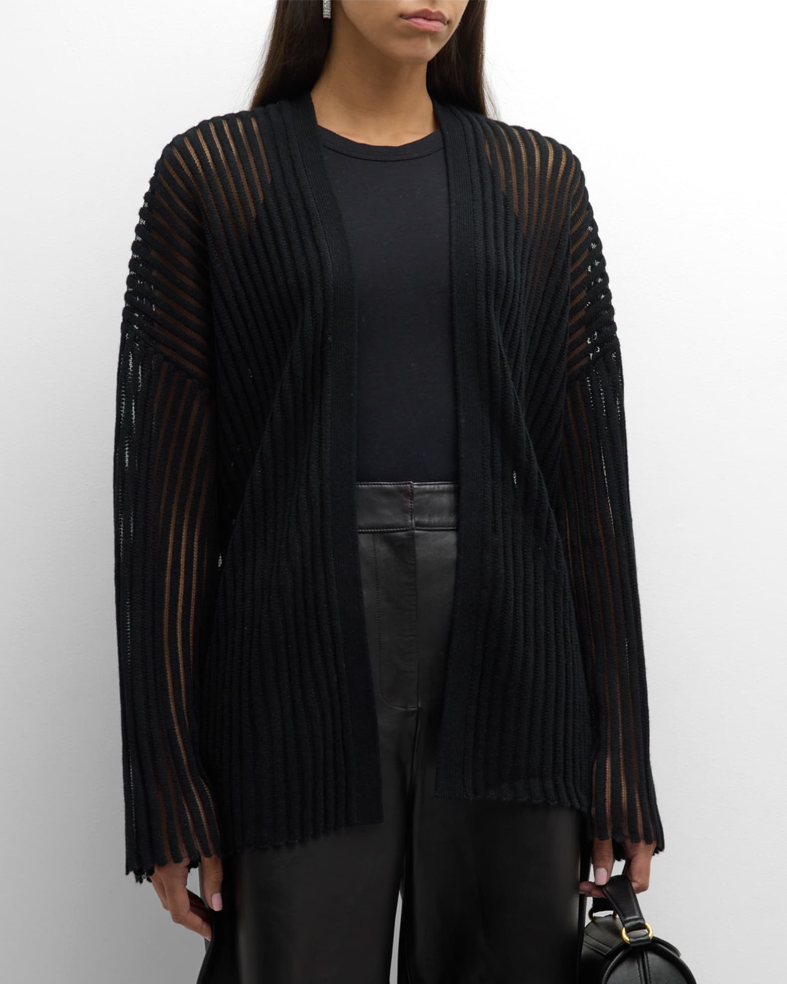 Sheer silk cardigan sales