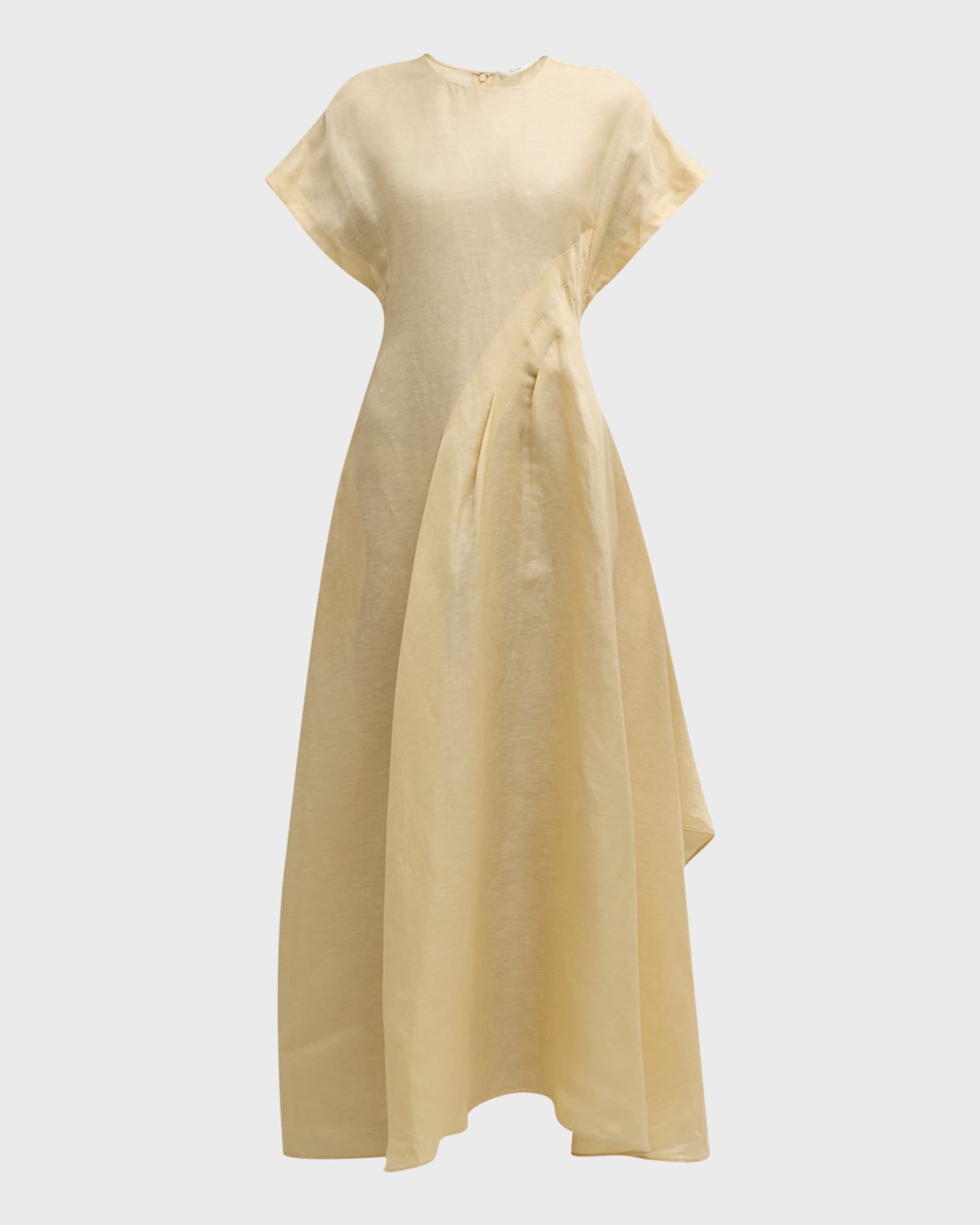 Co Pleated Short-Sleeve Maxi Dress