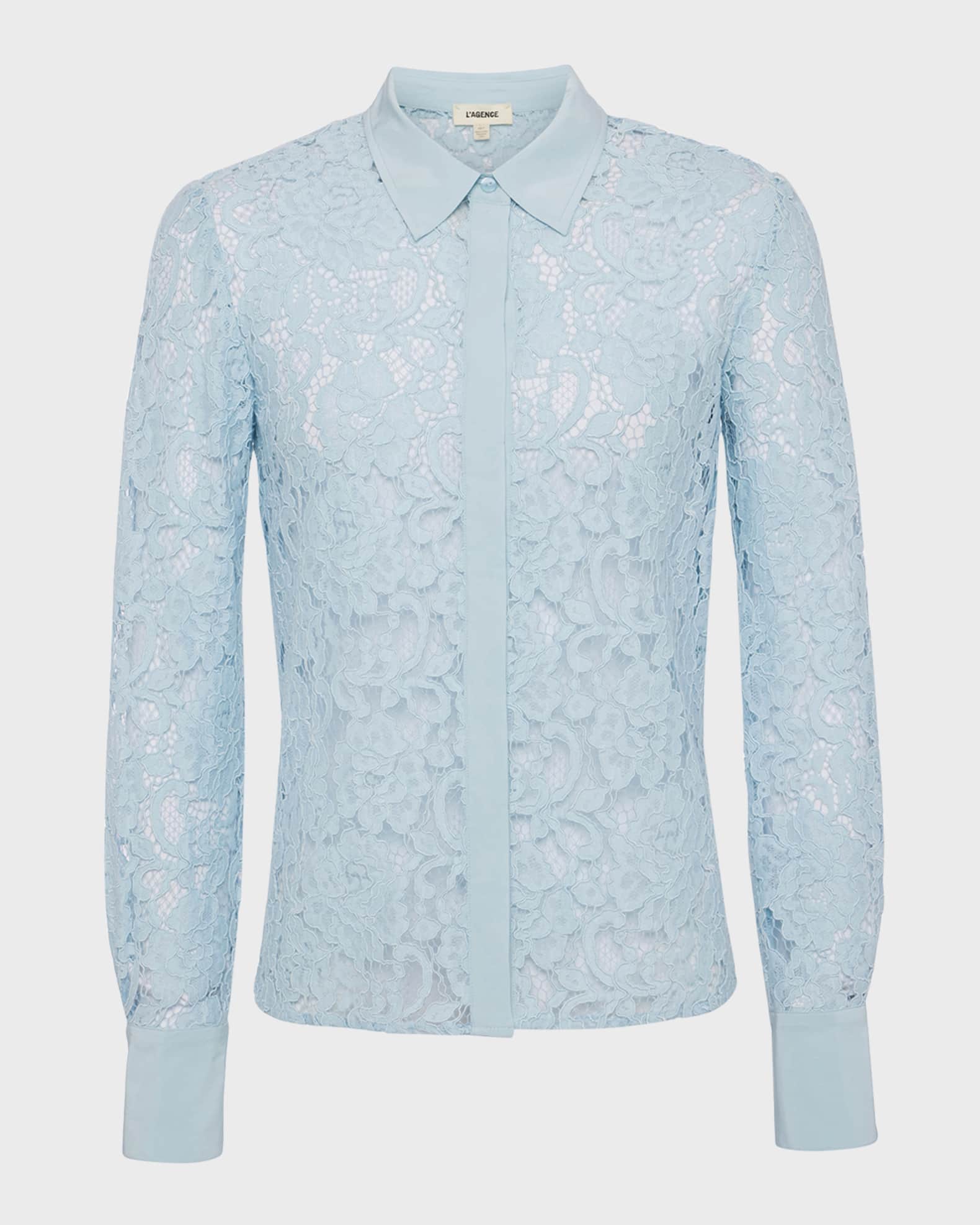 L'Agence Maia Lace Blouse Iv/Bl Wtrclr Psly