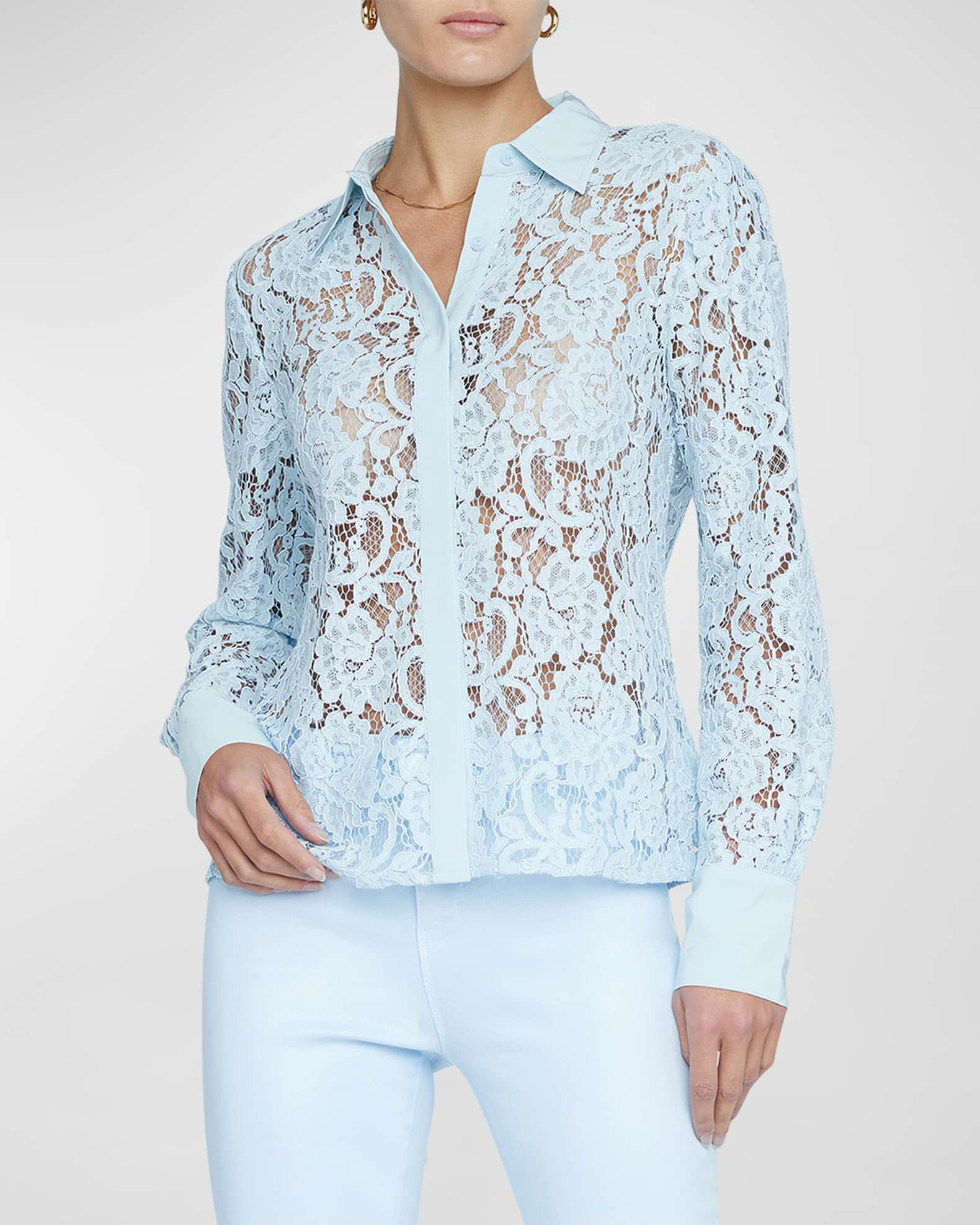 Buttoned Lace Blouse