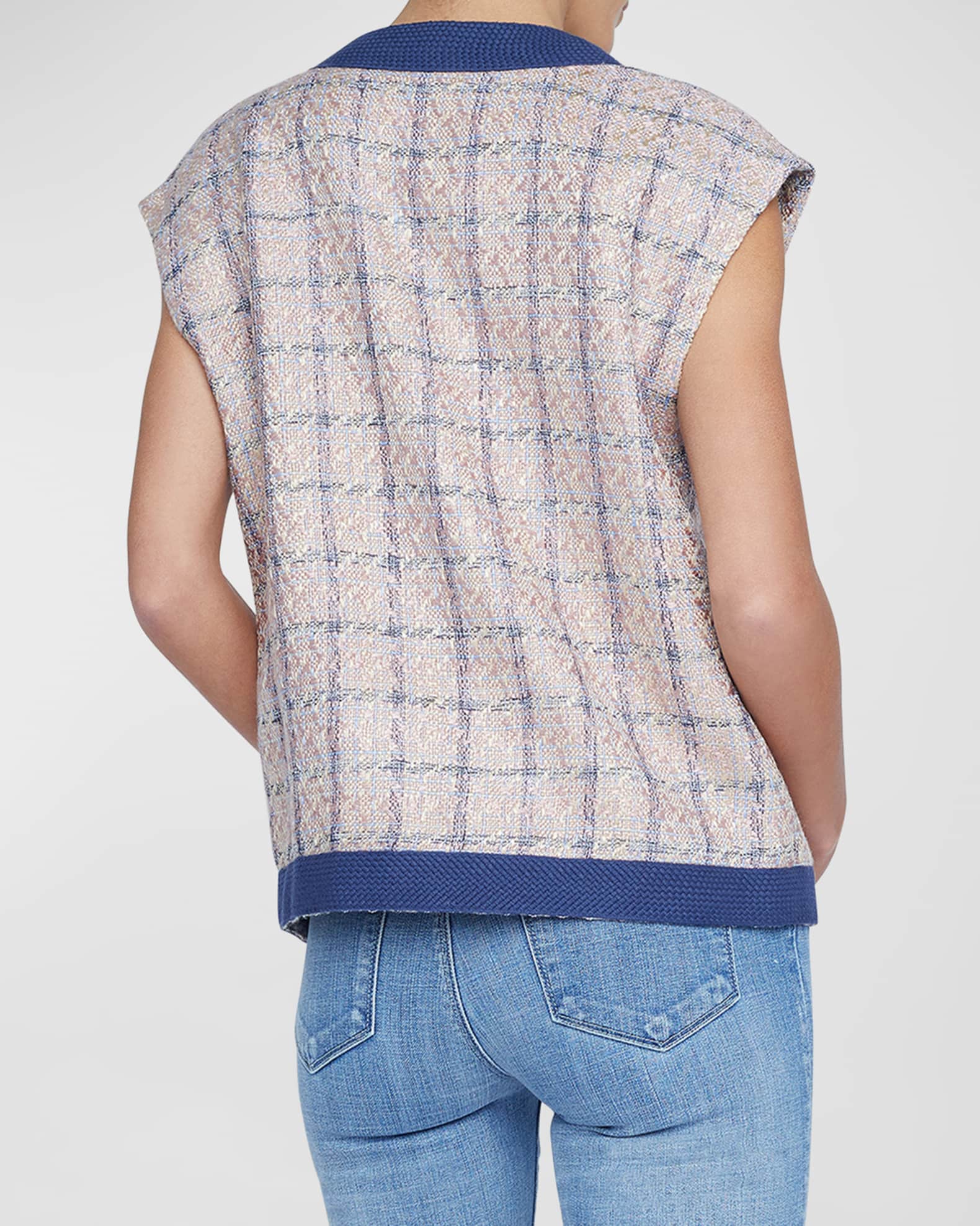 V Neck Vest in Laurel Oak and Jet Set