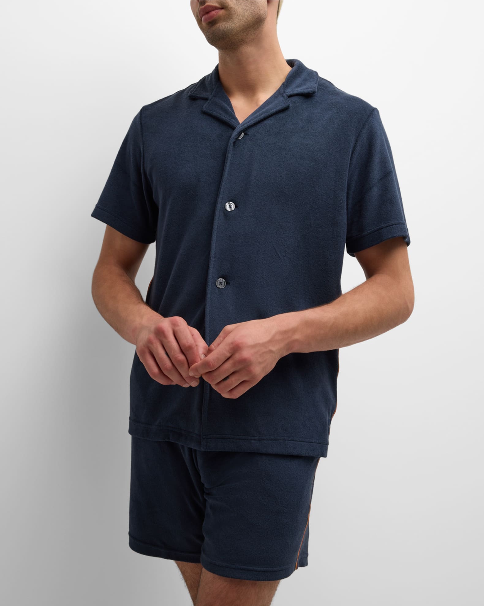 Paul Smith Men's Cotton Terry Short-Sleeve Shirt | Neiman Marcus