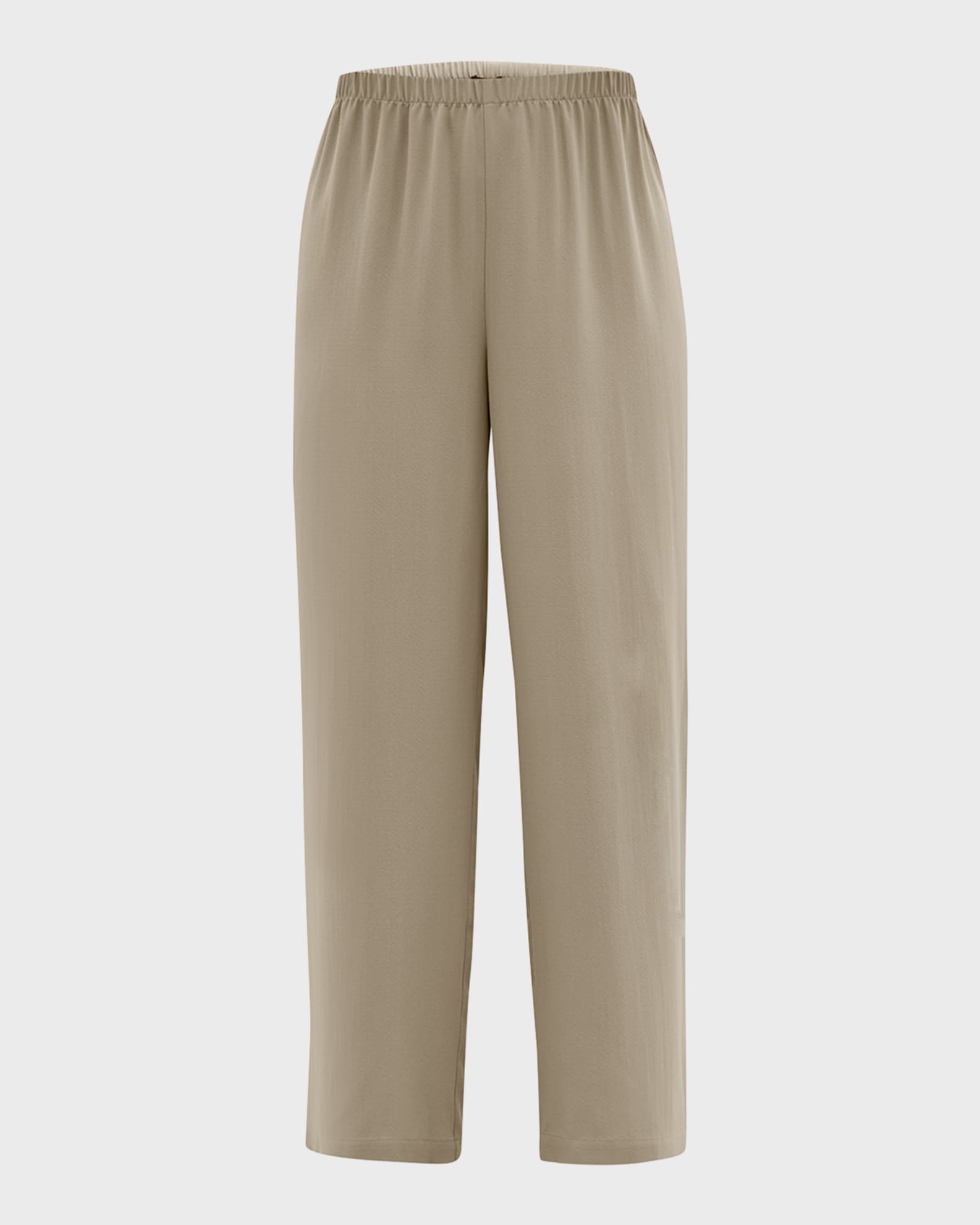 Eileen Fisher Cropped Straight-Leg Silk Pants