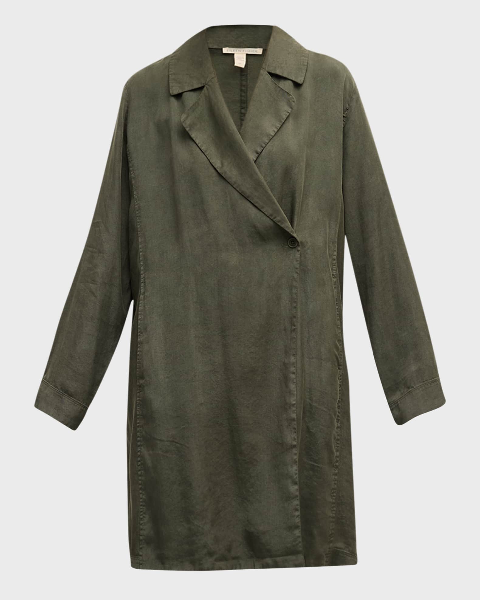 Eileen fisher linen trench coat hot sale