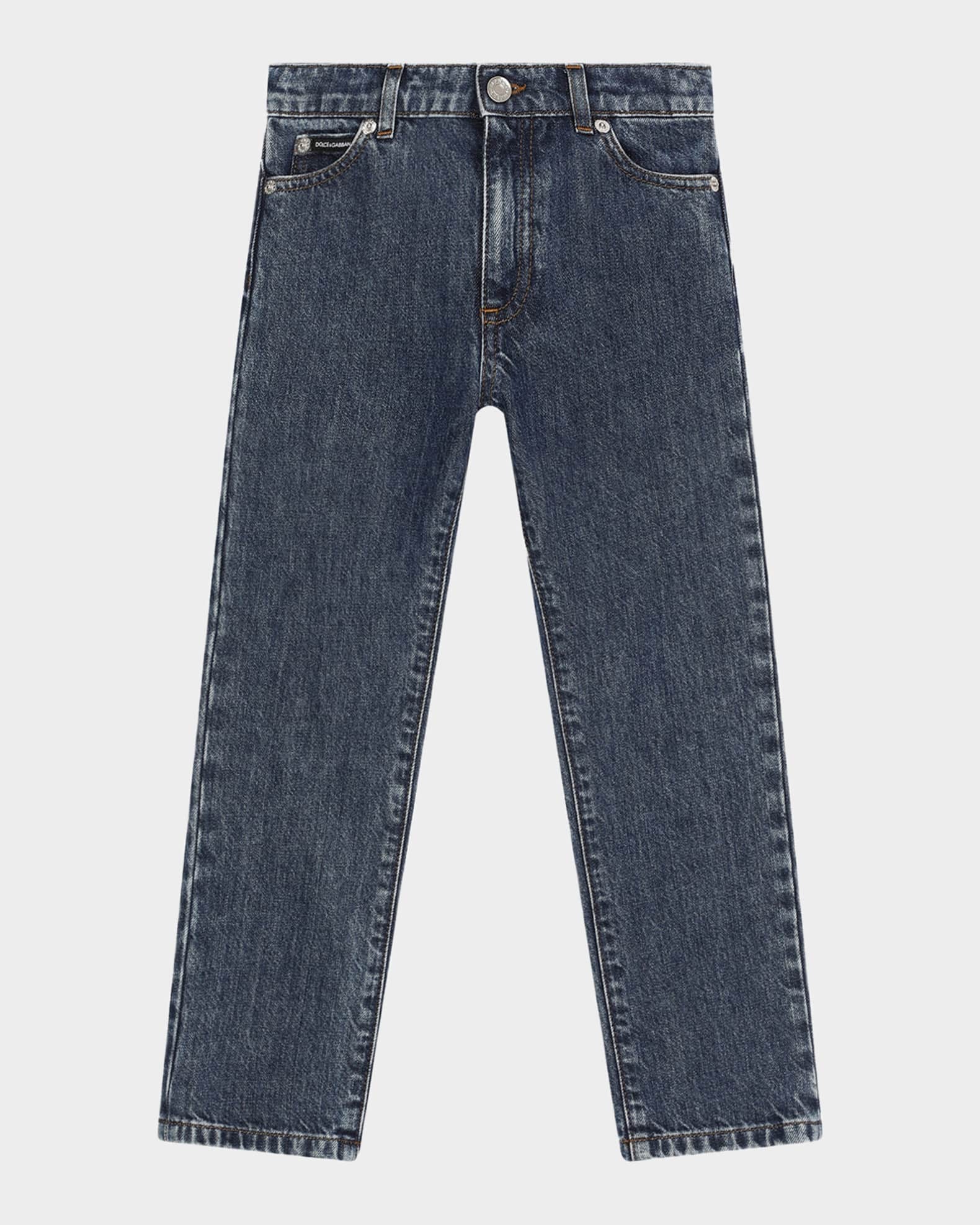 Boy's 5-Pocket Jeans with Back Plaque | Neiman Marcus