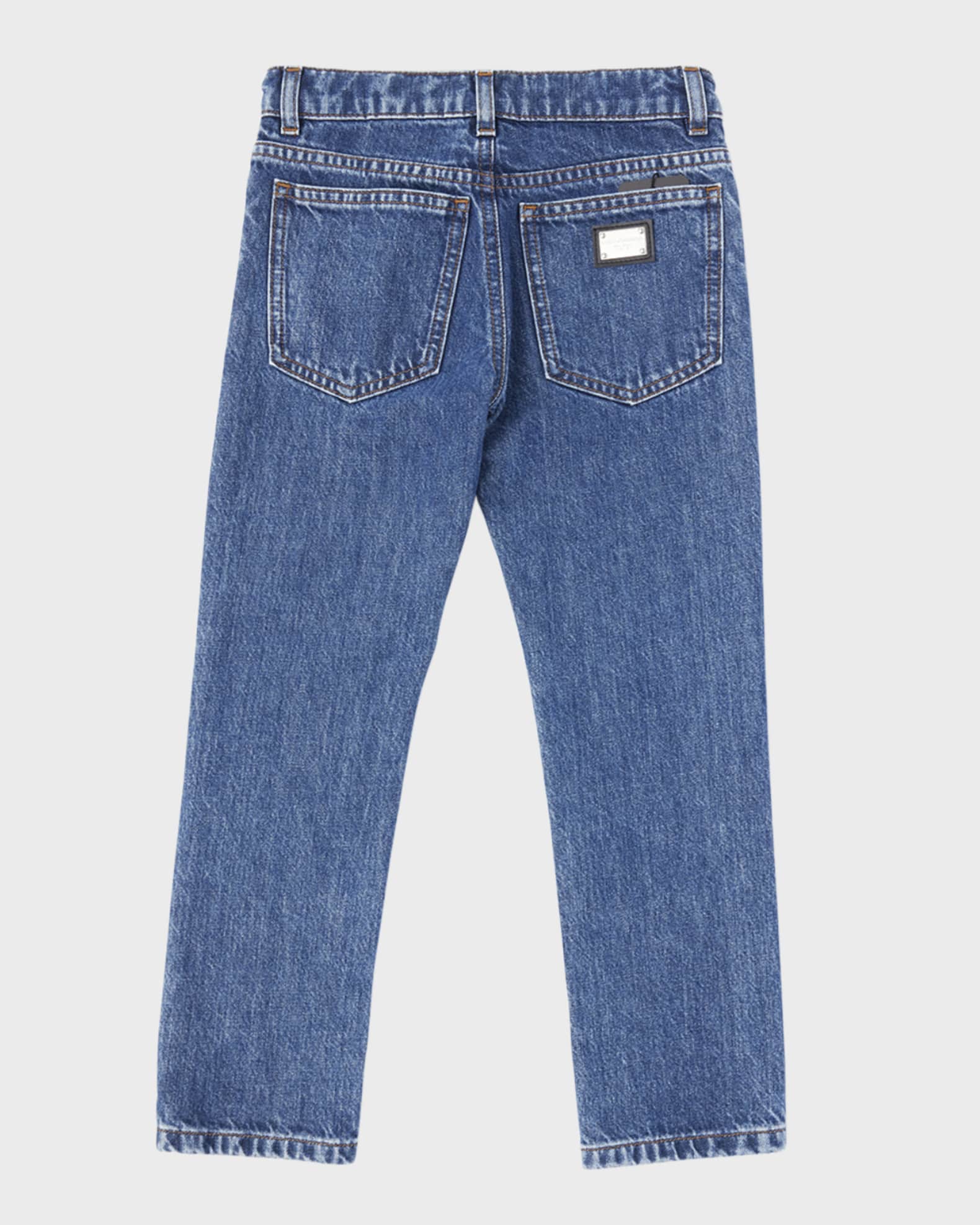 Boy's 5-Pocket Jeans with Back Plaque | Neiman Marcus