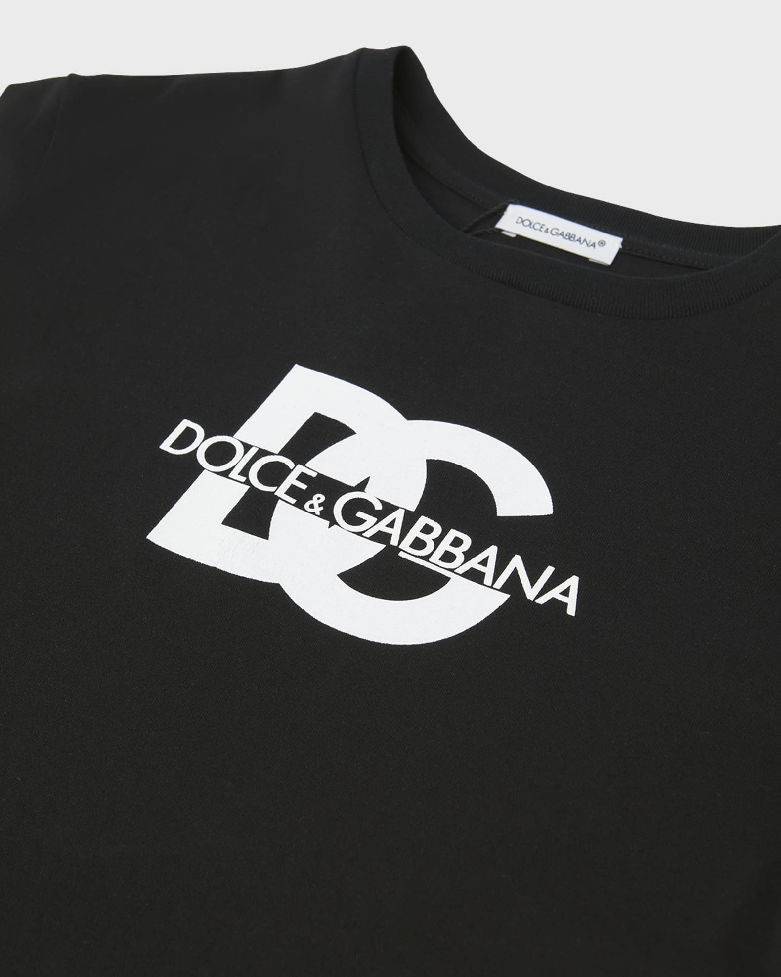 Dolce & Gabbana - Teen Girls Black Cotton DG Rhinestone T