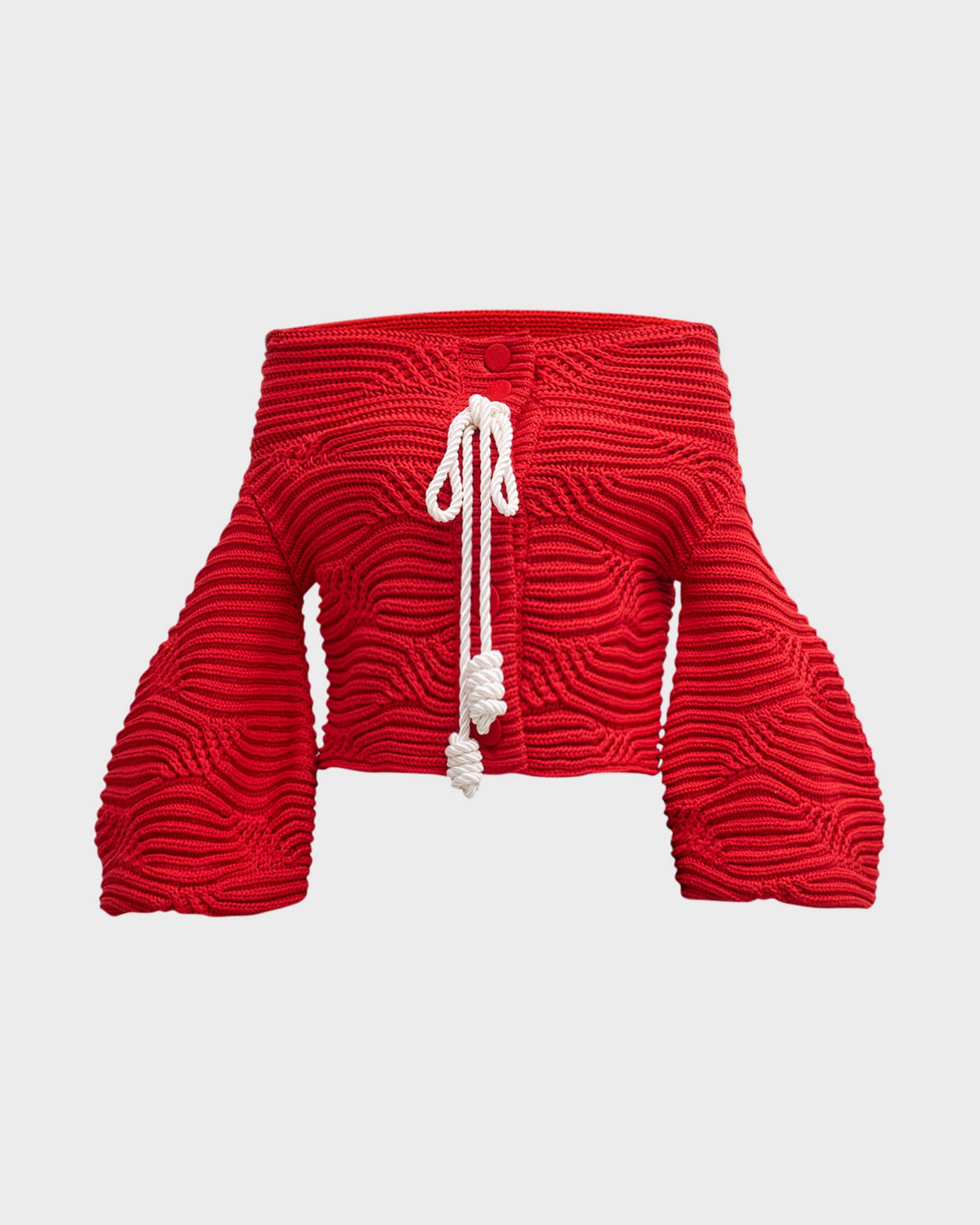 Magalie Cable Knit Off The Shoulder Cardigan