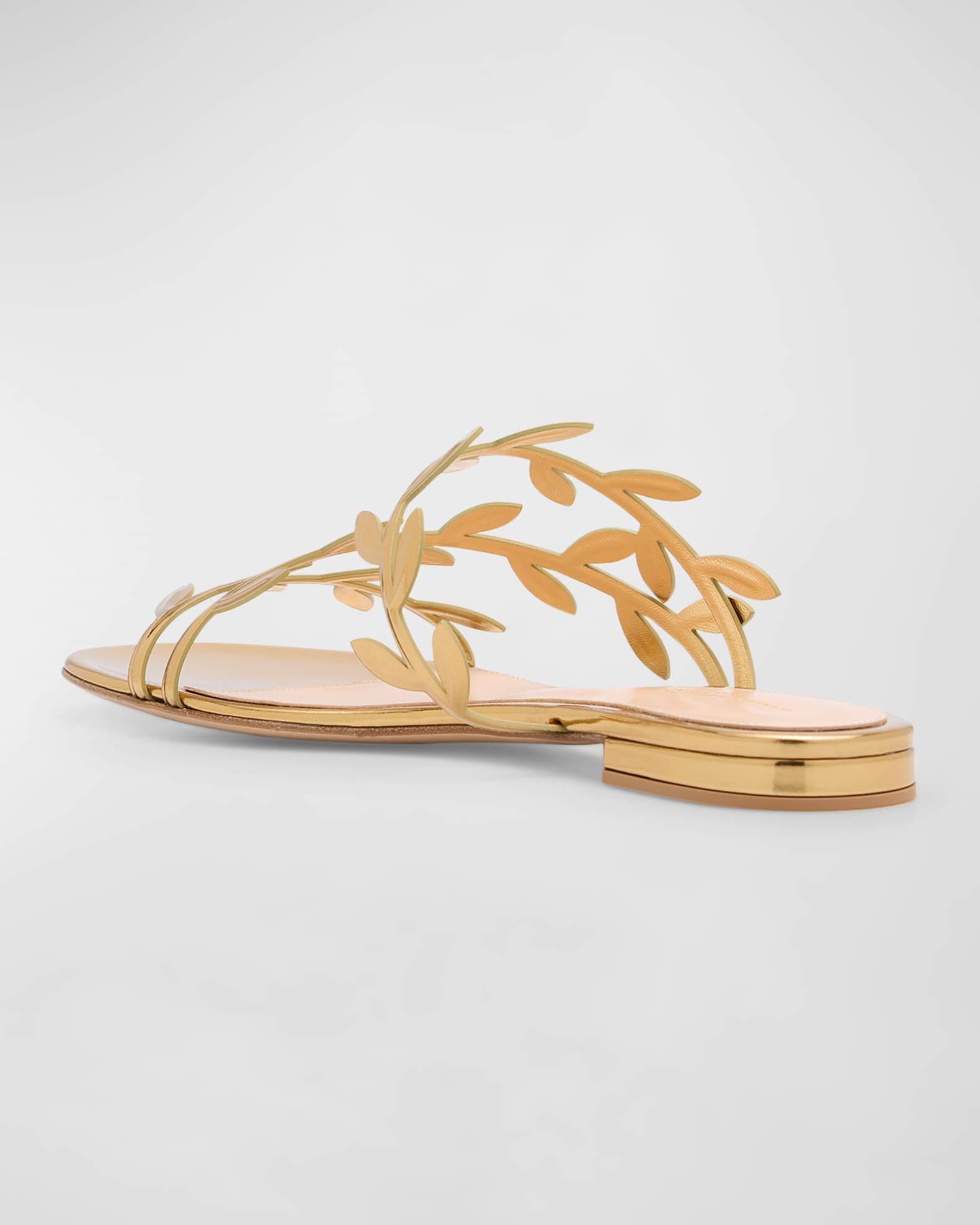 Gianvito Rossi Women s Flavia 05 Metallic Leather Slide Sandals