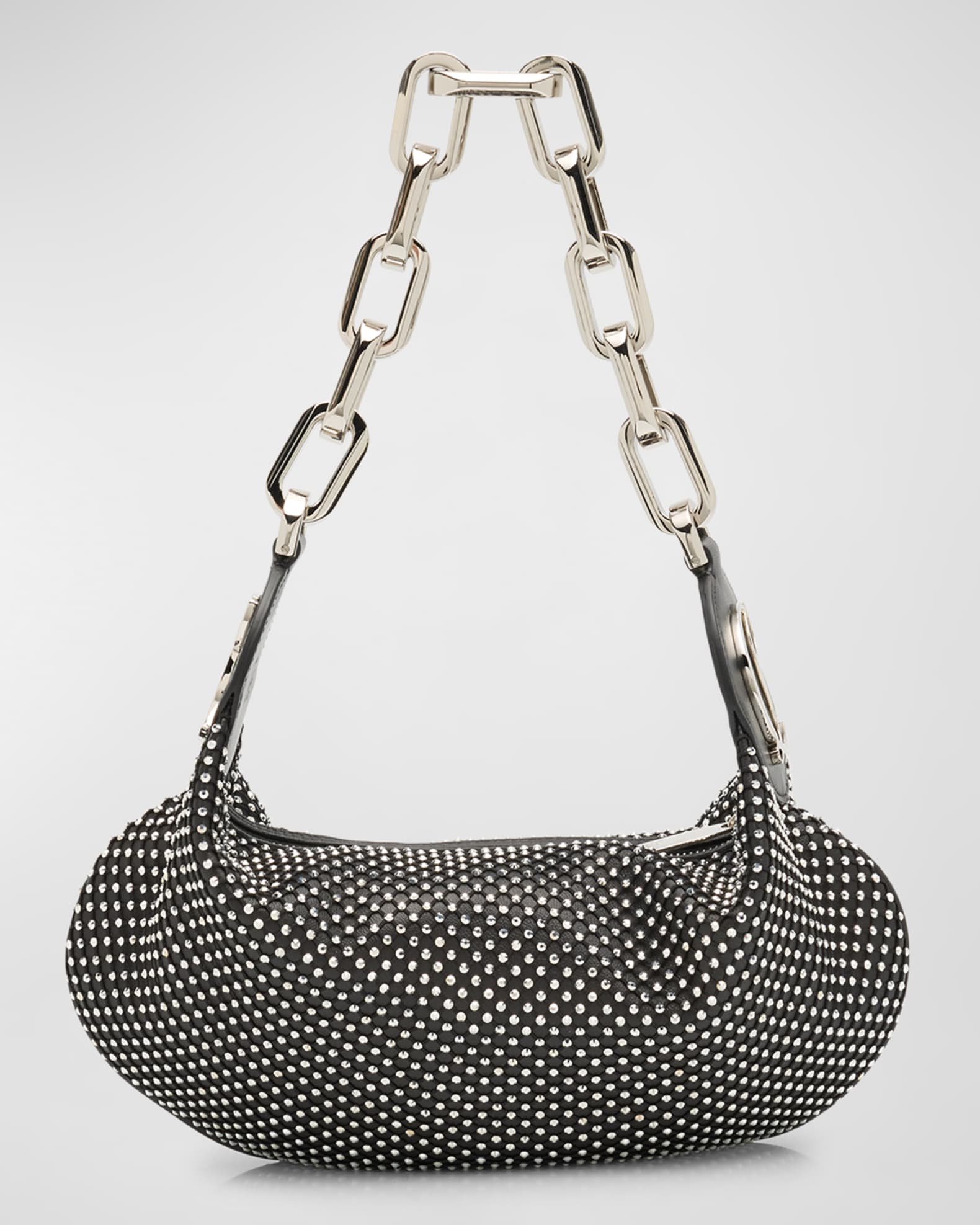 Le 54 Chain Shoulder Bag in Strass Netting Nappa