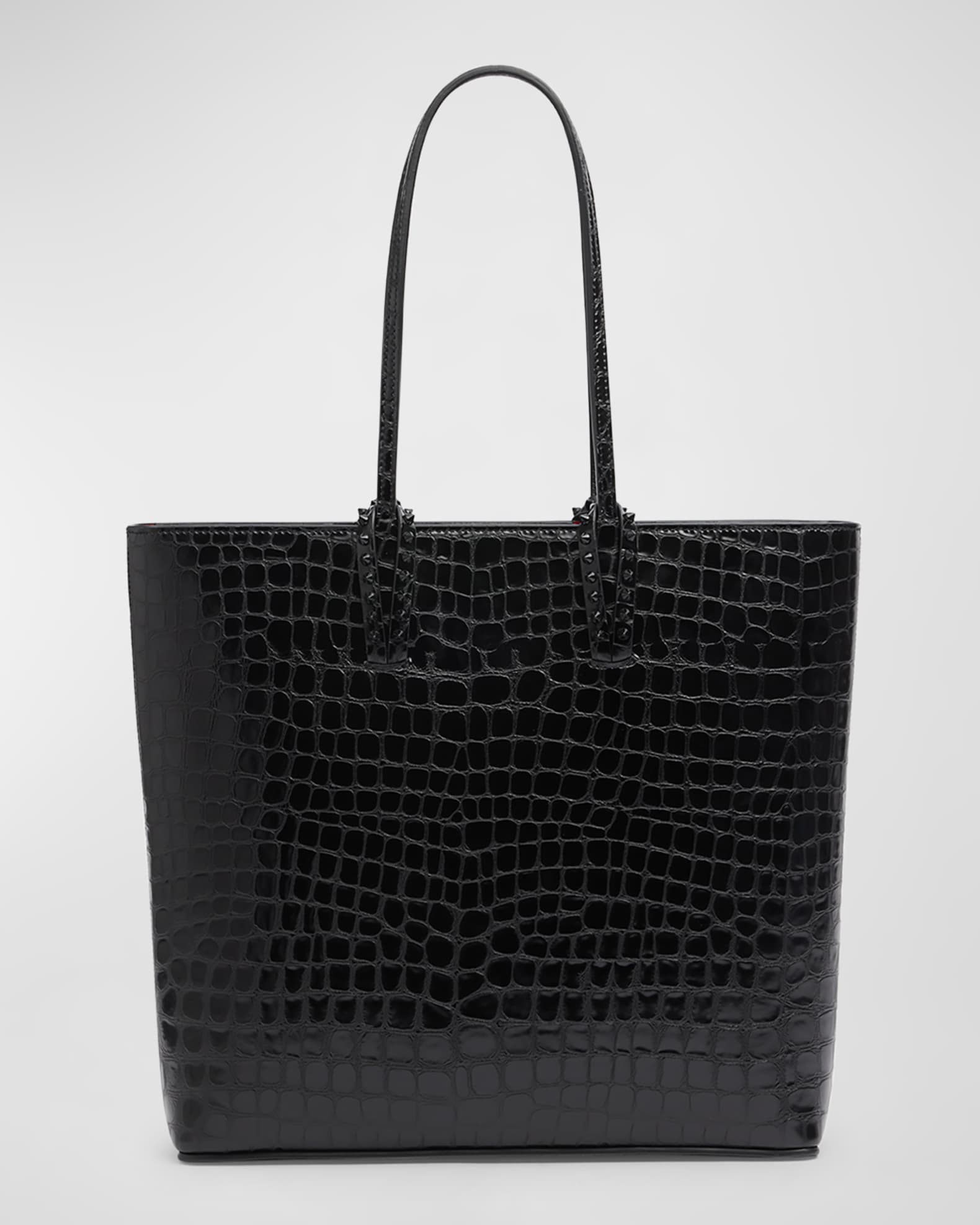 Cabata Zipped NS Tote in Aligator Embossed Leather