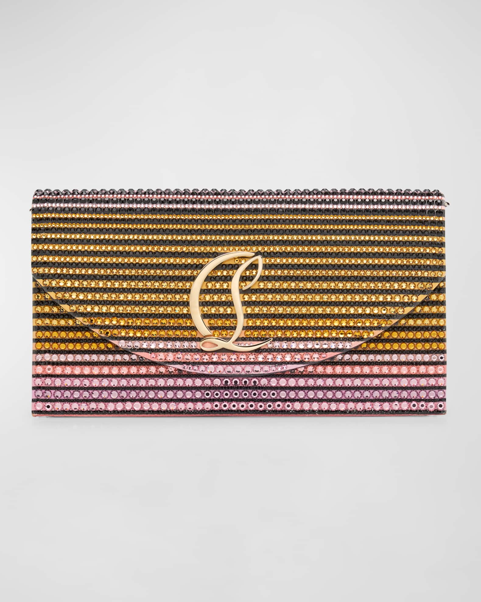 Loubi54 Wallet on Chain in Strass Crepe Satin 0