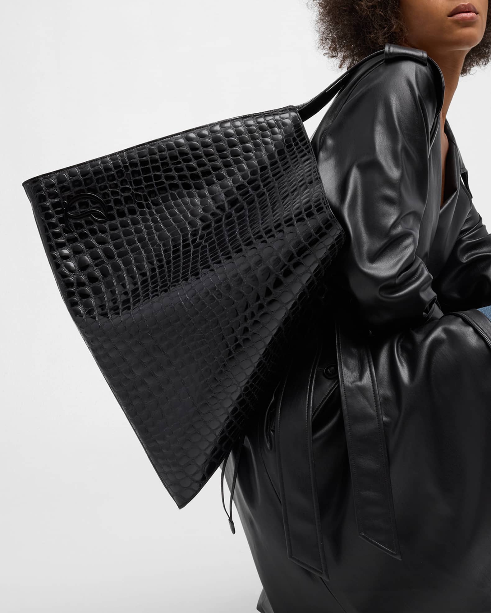 特別セーフ in Tote 54 Le Louboutin Christian Alligator Leather Embossed 財布