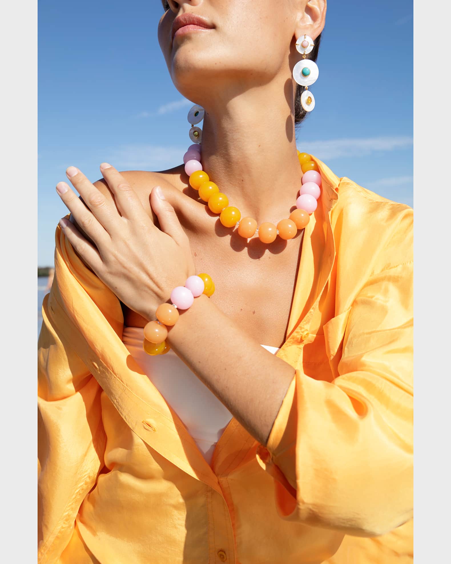 Lizzie Fortunato Sunset Woven Collar in Orange main image 0