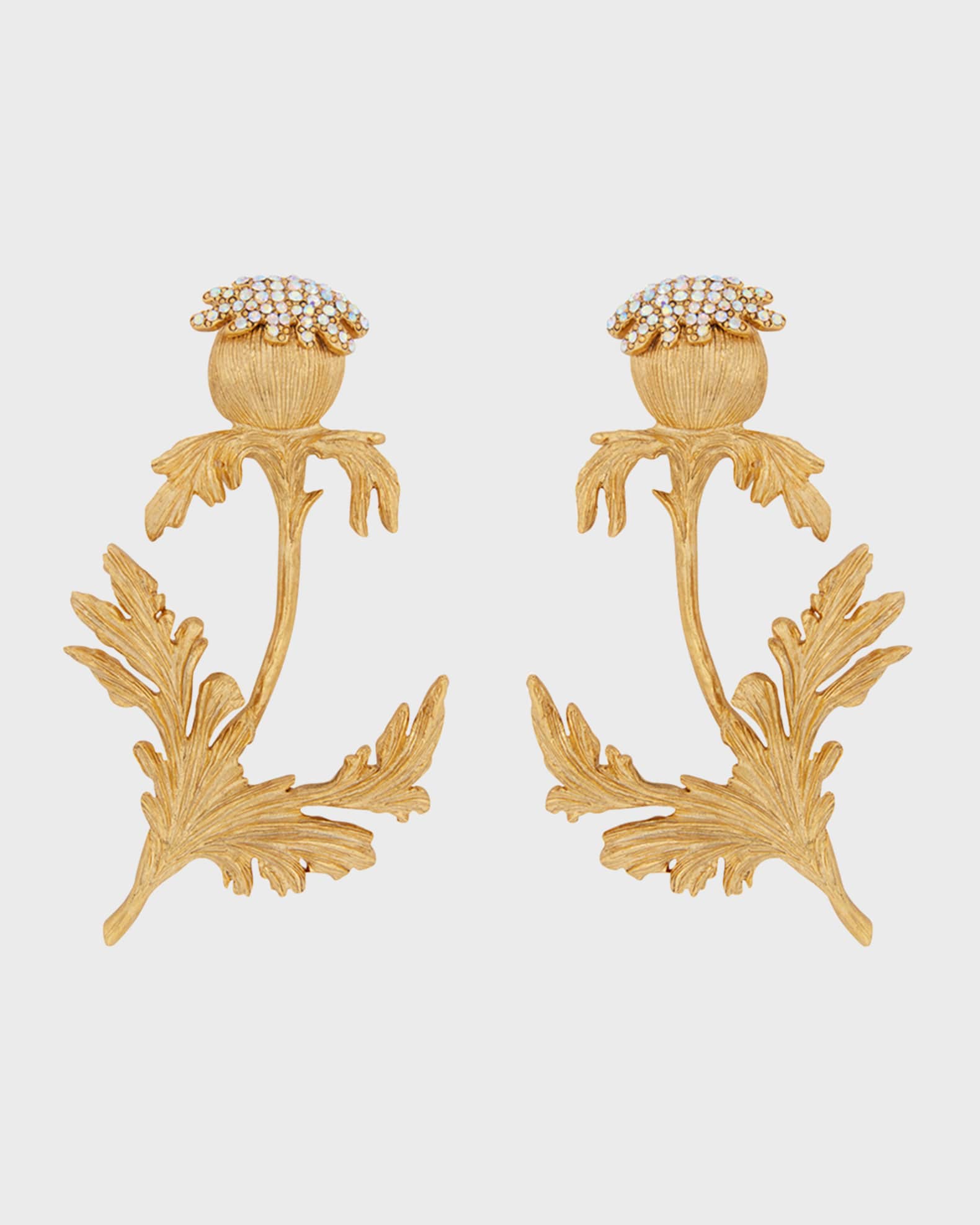 Oscar de la Renta Golden Thistle Earrings
