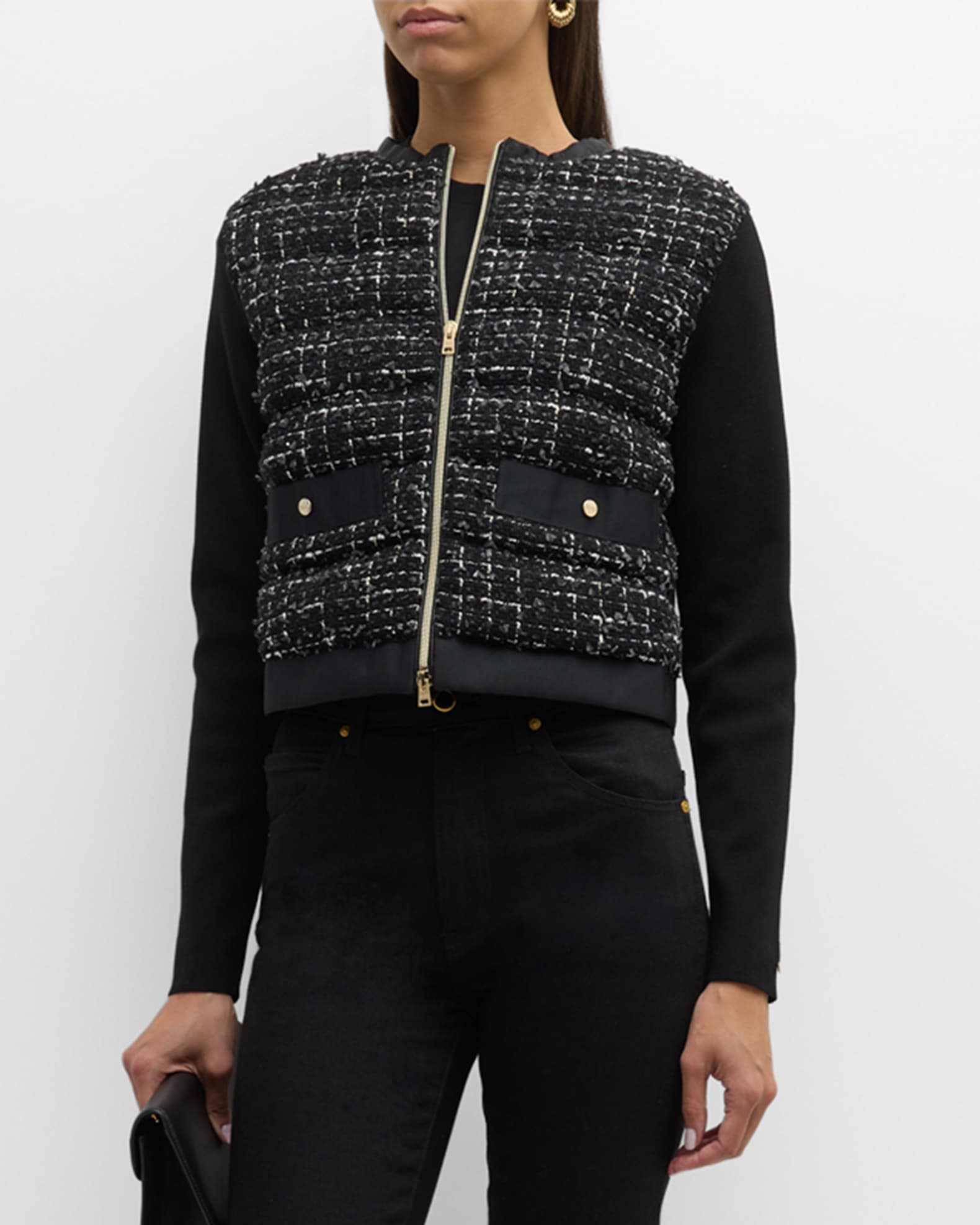 Herno cropped padded short jacket - Black