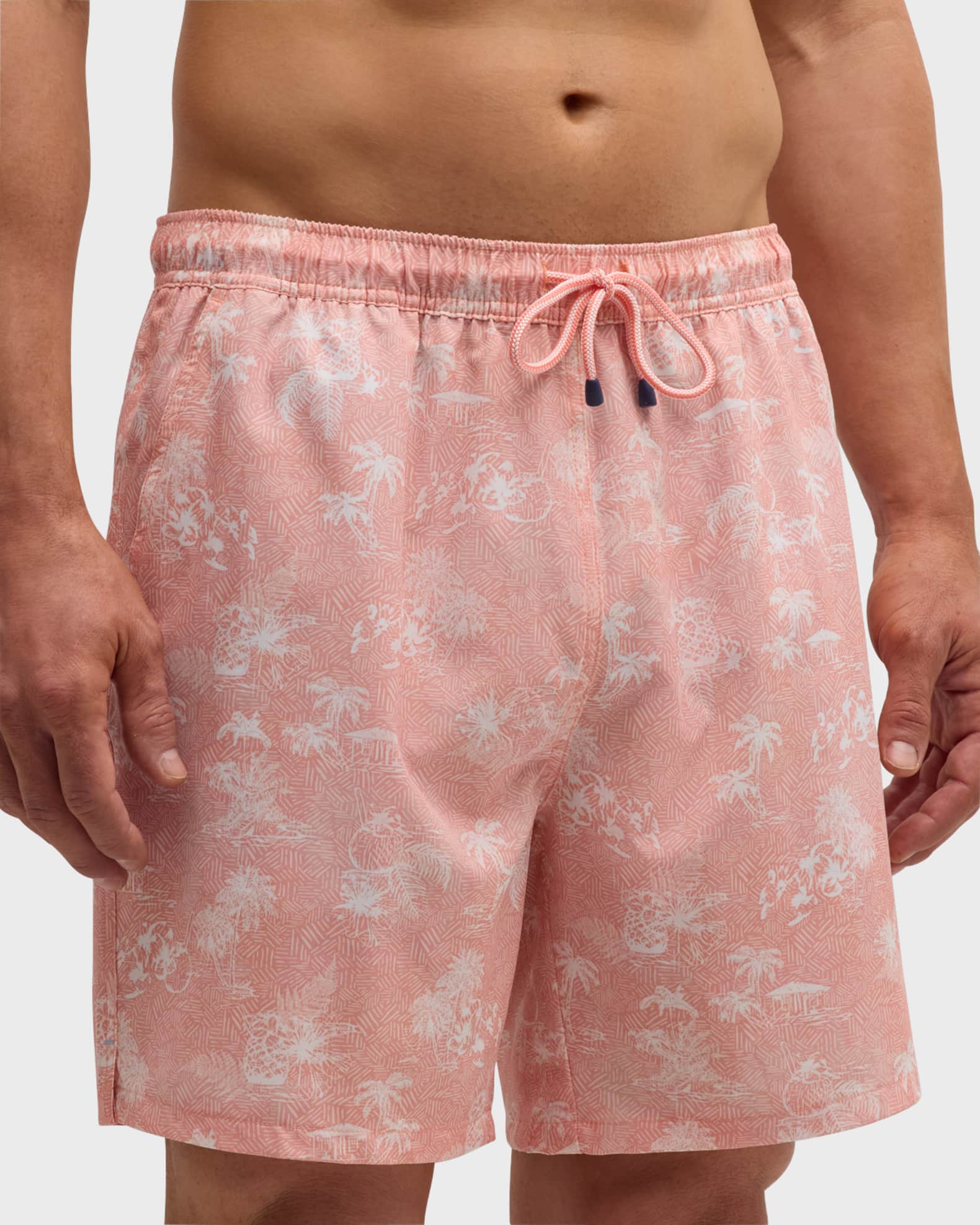 Peter Millar Men's Thatched Hawaiian Swim Trunks | Neiman Marcus