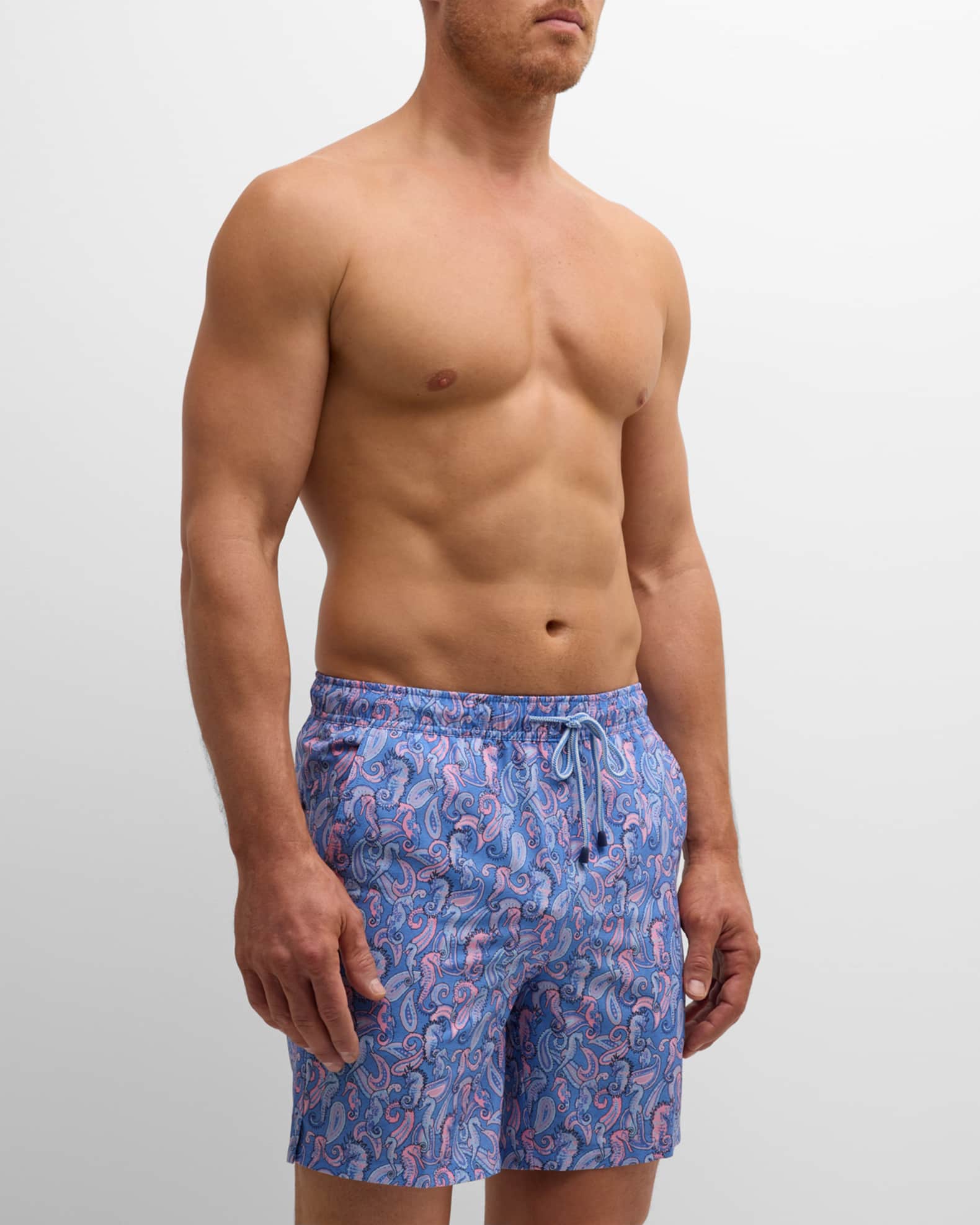 Peter Millar Men's Seahorse Paisley Swim Trunks | Neiman Marcus