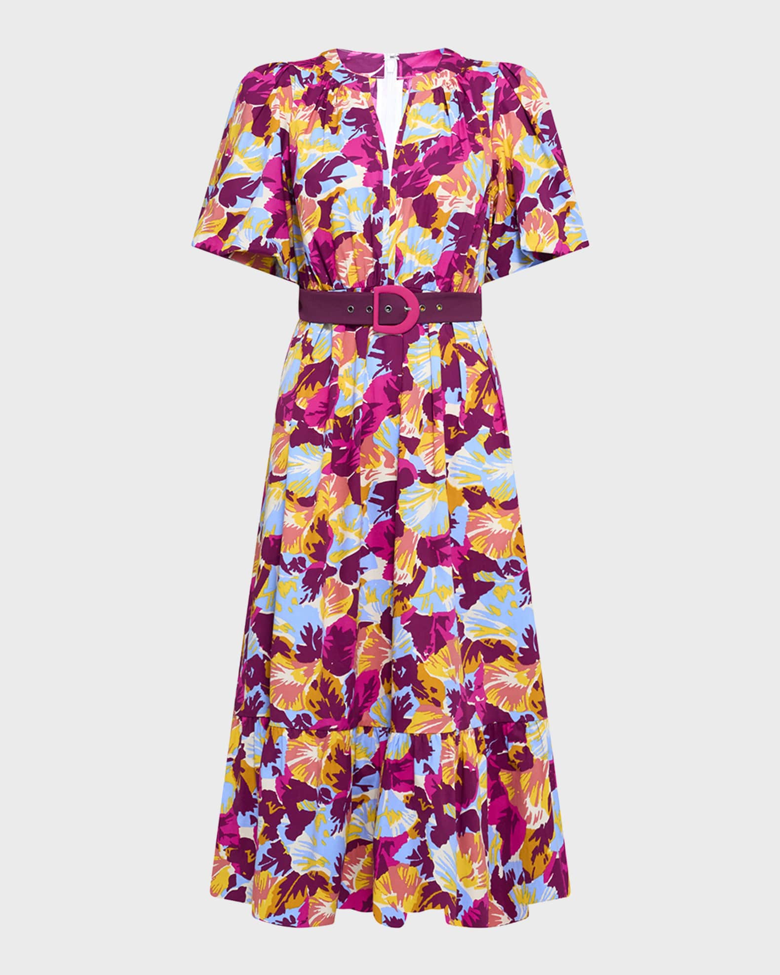Diane von Furstenberg Polina Belted Abstract-Print Midi Dress | Neiman ...