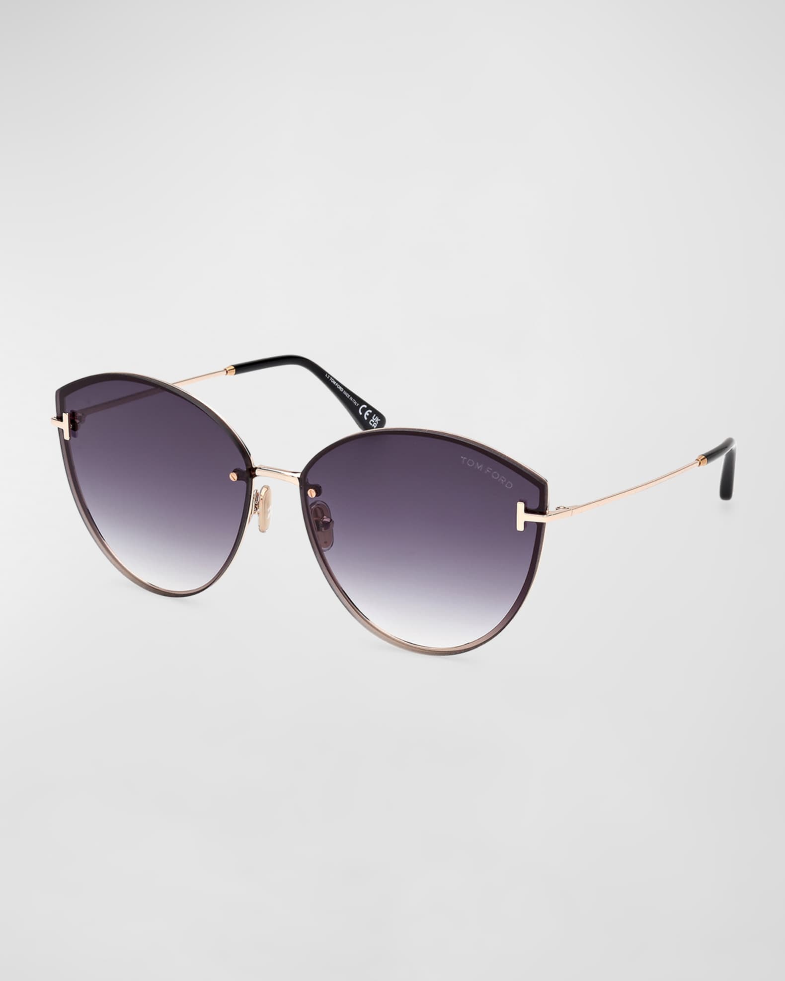TOM FORD Evangeline Metal Cat Eye Sunglasses Neiman Marcus
