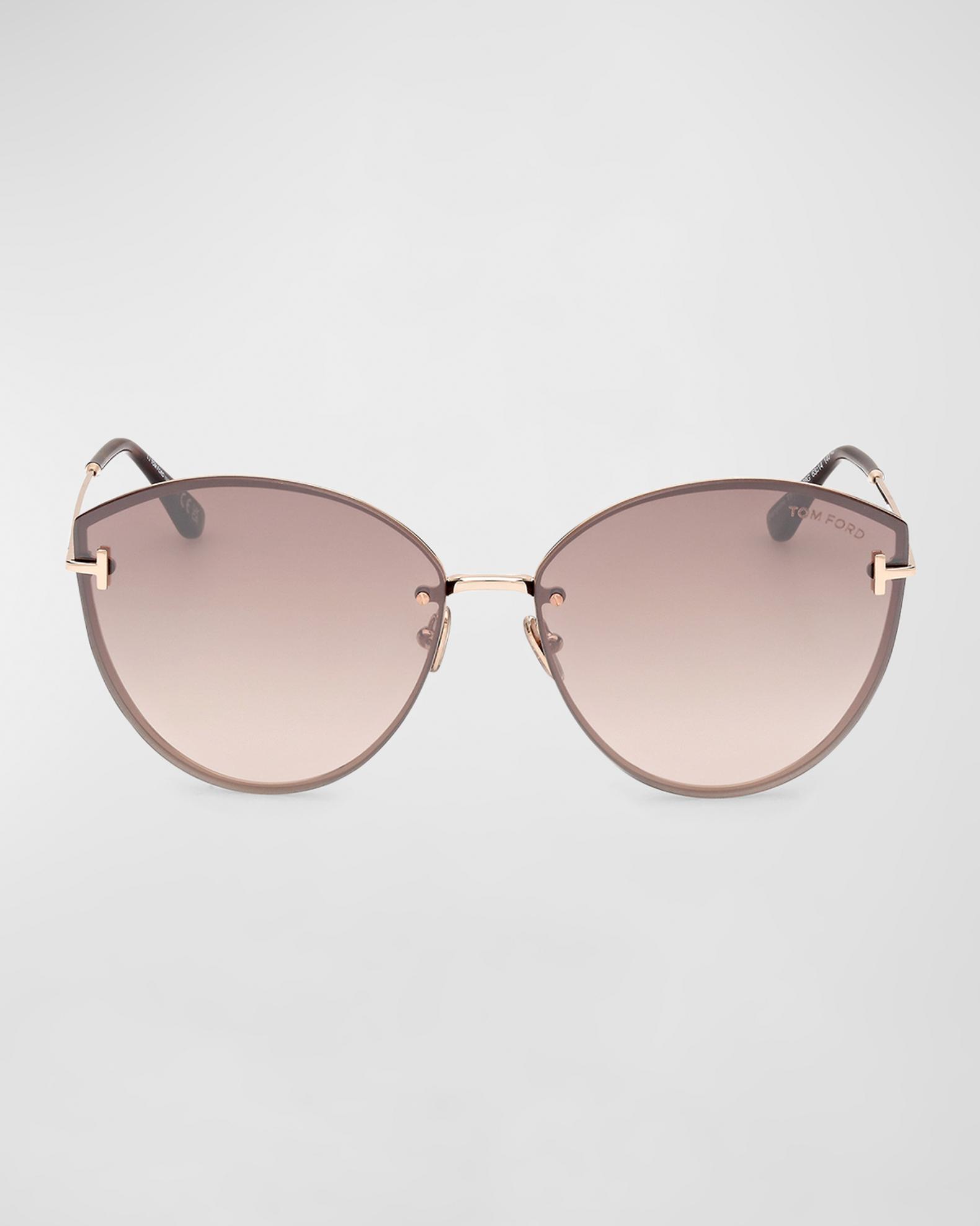 Tom Ford Gold-Trim Cat Eye Sunglasses with Pink Gradient Lenses Amazon.com: Tom Ford LUCILLA FT 1063 Shiny Pink/Pink Shaded  main image 2