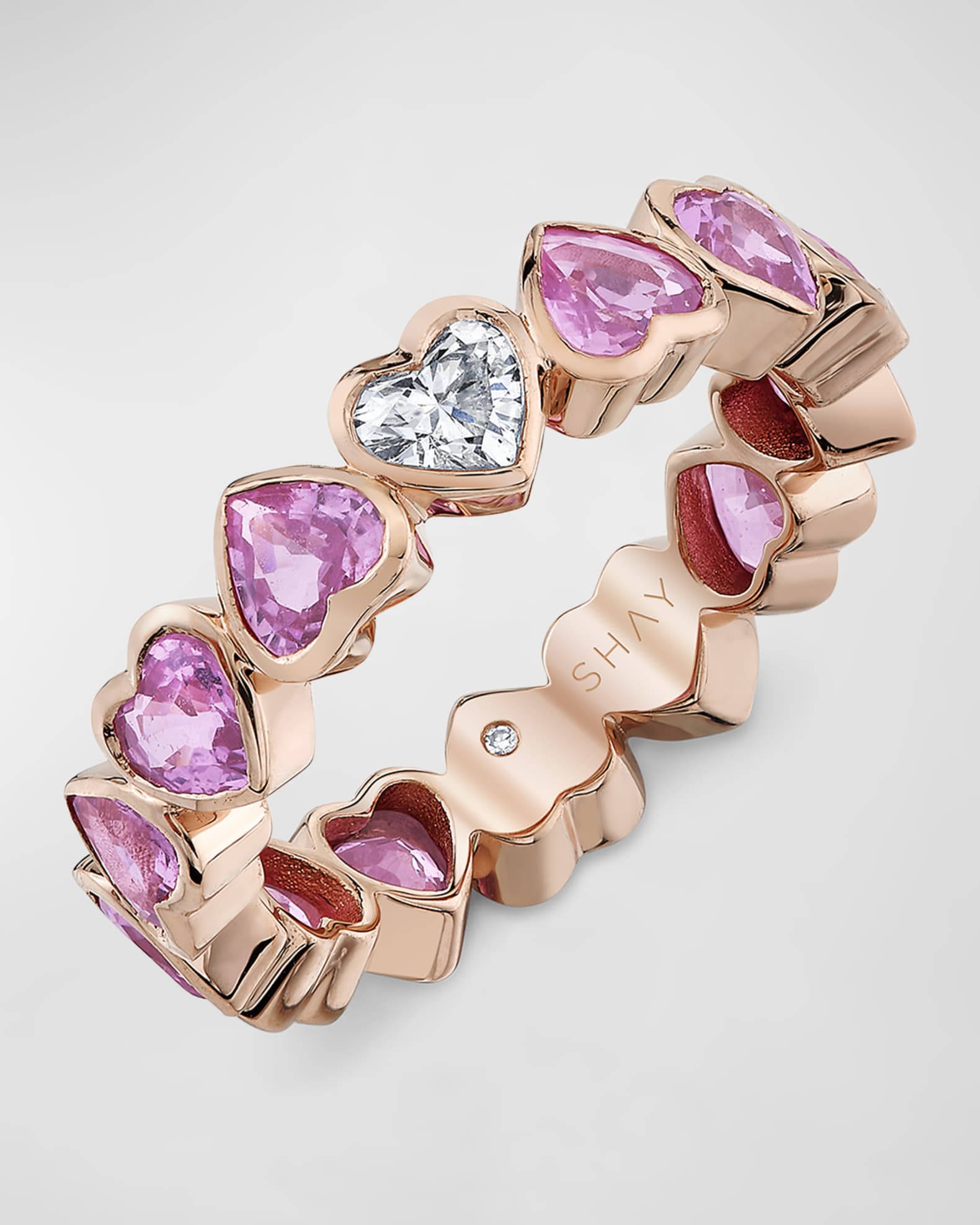 18K Rose Gold Pink Sapphire and Diamond Ring 0